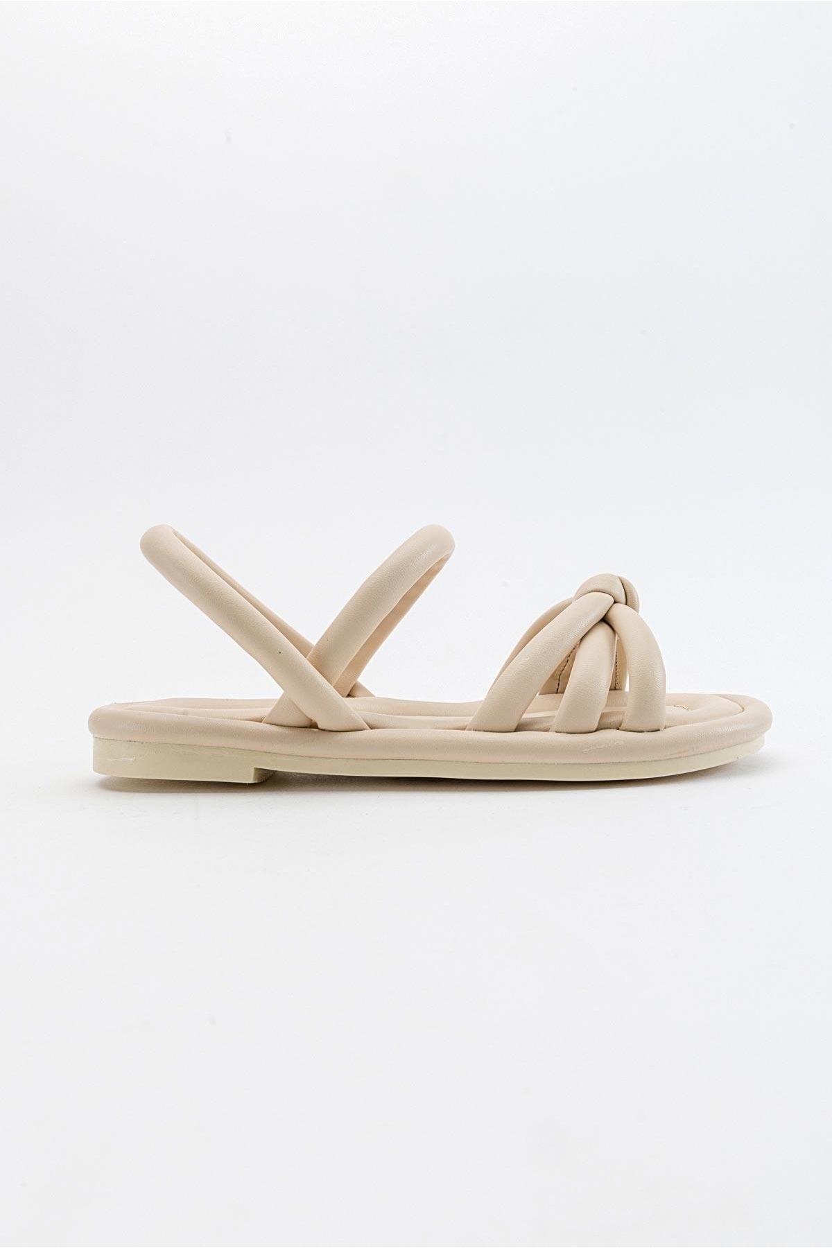 Tek Biyeli Boğumlu Kadın Sandalet BEJ - Görsel 3