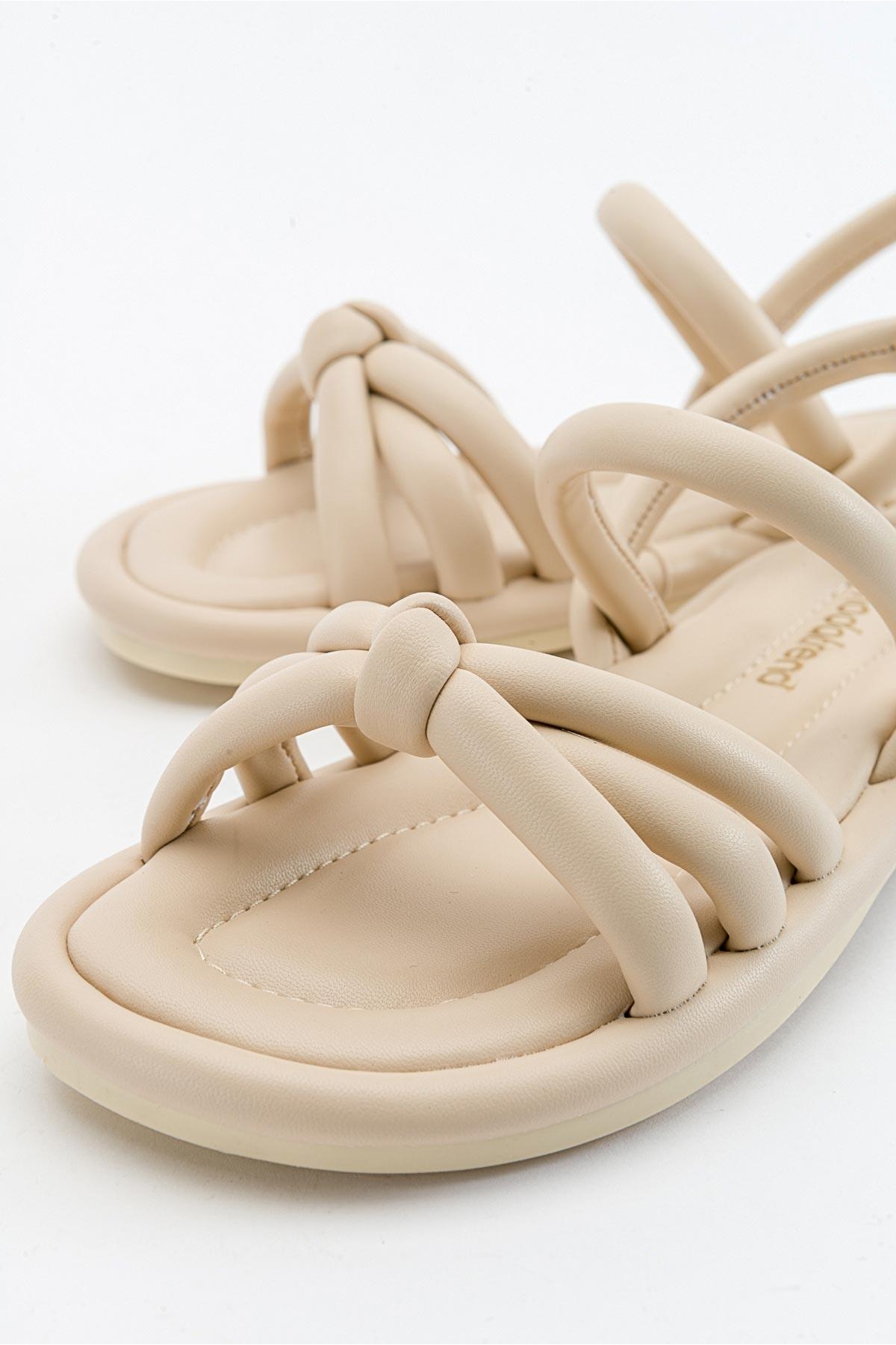 Tek Biyeli Boğumlu Kadın Sandalet BEJ - Görsel 4