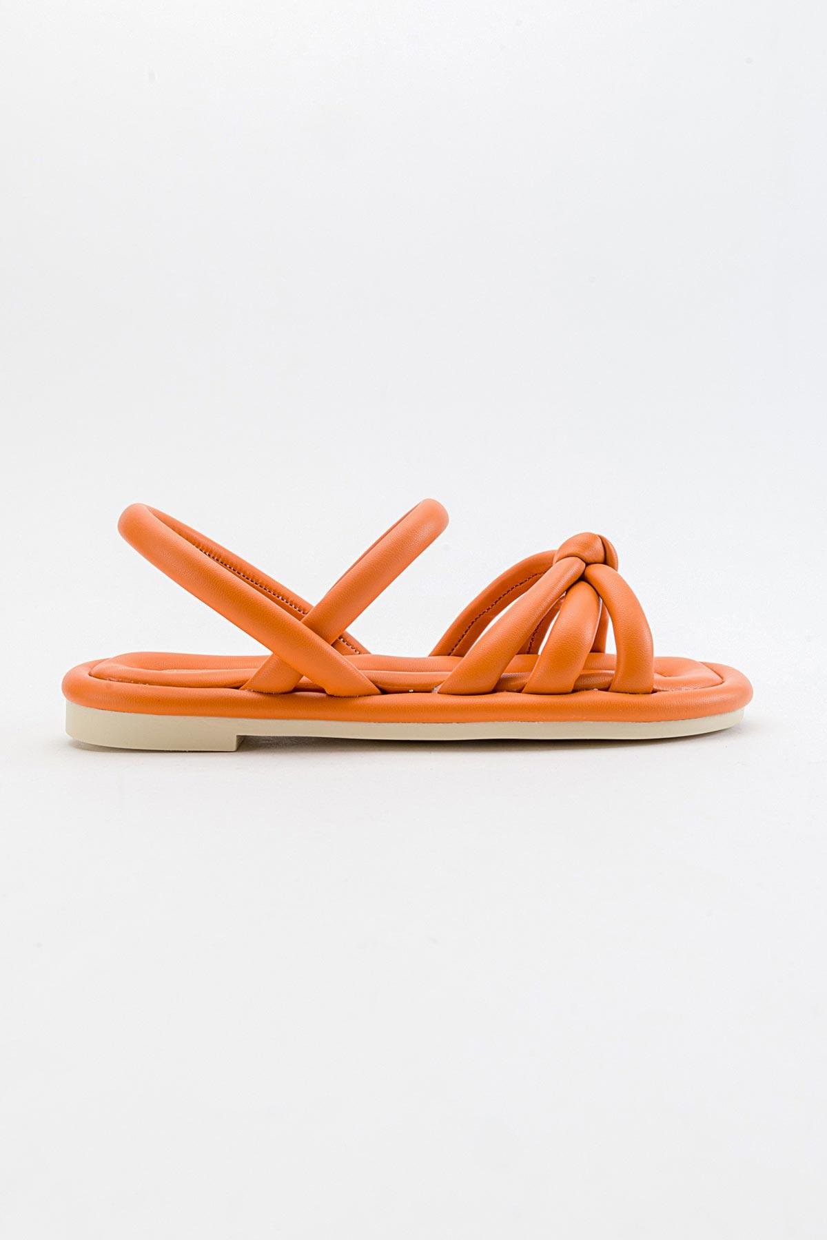 Tek Biyeli Boğumlu Kadın Sandalet TURUNCU - Görsel 3