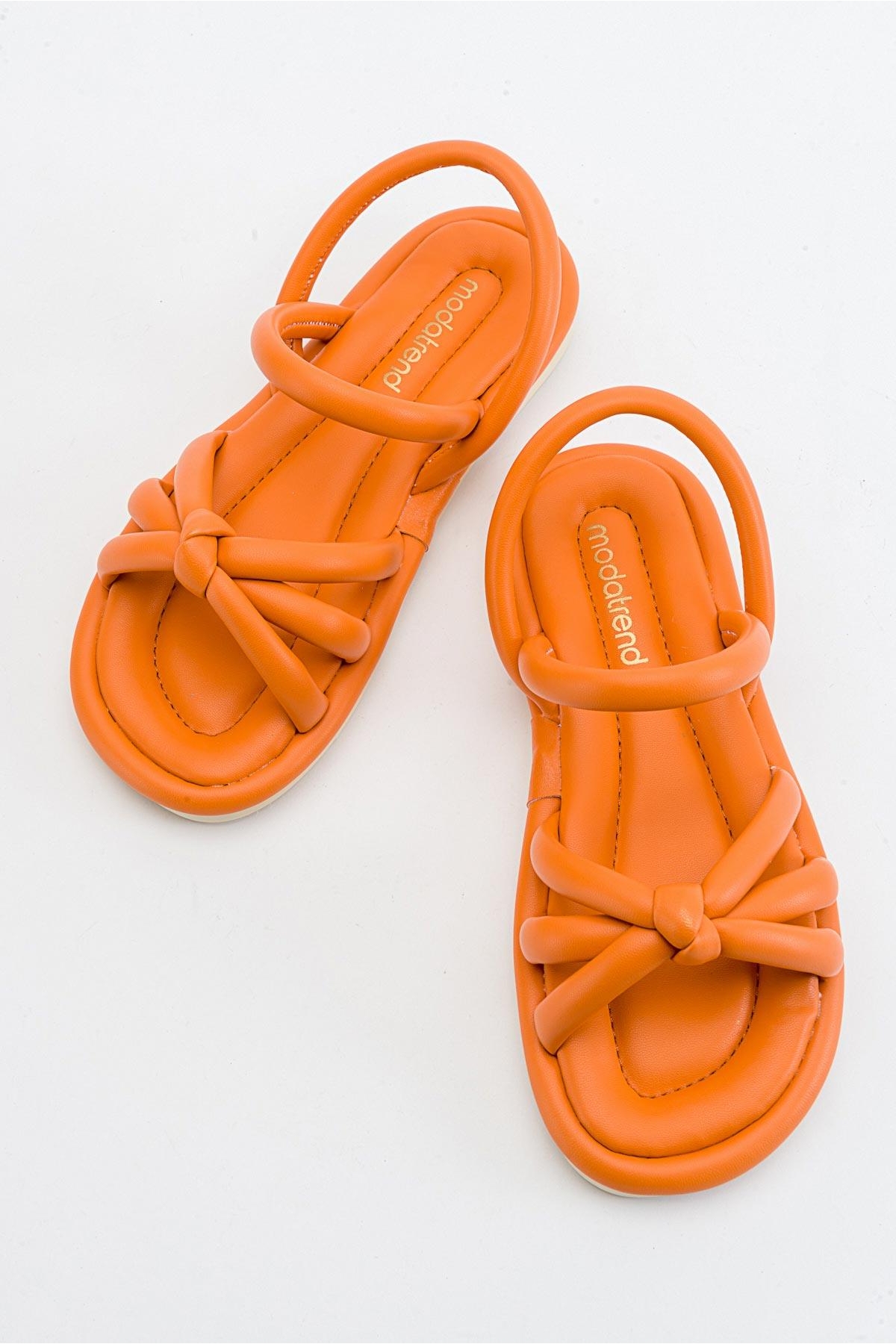 Tek Biyeli Boğumlu Kadın Sandalet TURUNCU - Görsel 6