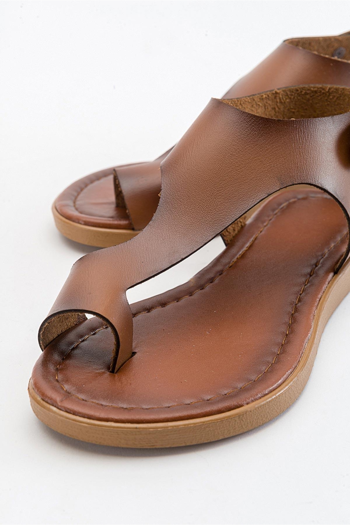 Baş Parmak Arası Kadın Sandalet TABA CİLT - Görsel 4