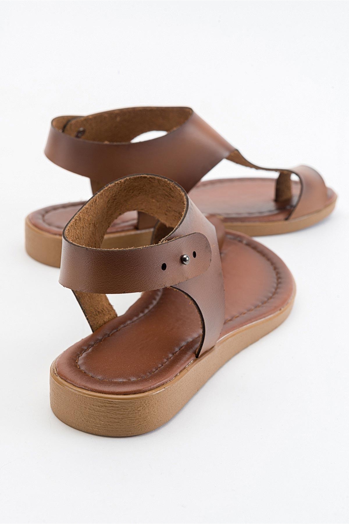 Baş Parmak Arası Kadın Sandalet TABA CİLT - Görsel 5