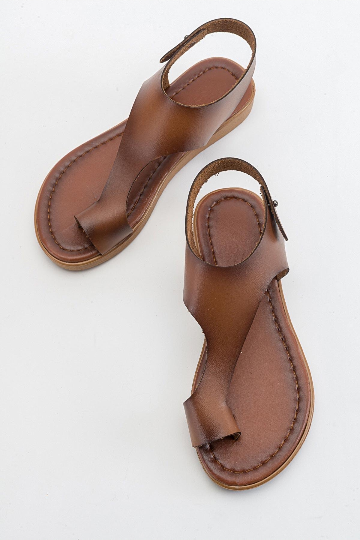 Baş Parmak Arası Kadın Sandalet TABA CİLT - Görsel 6