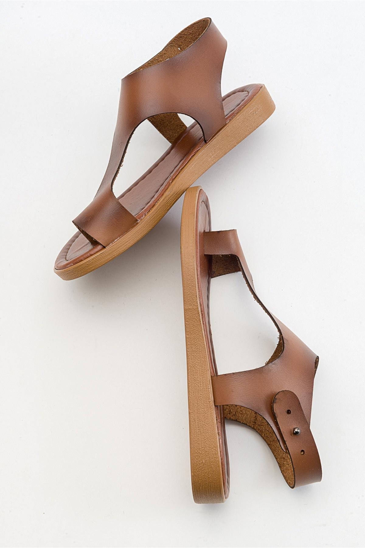 Baş Parmak Arası Kadın Sandalet TABA CİLT - Görsel 7