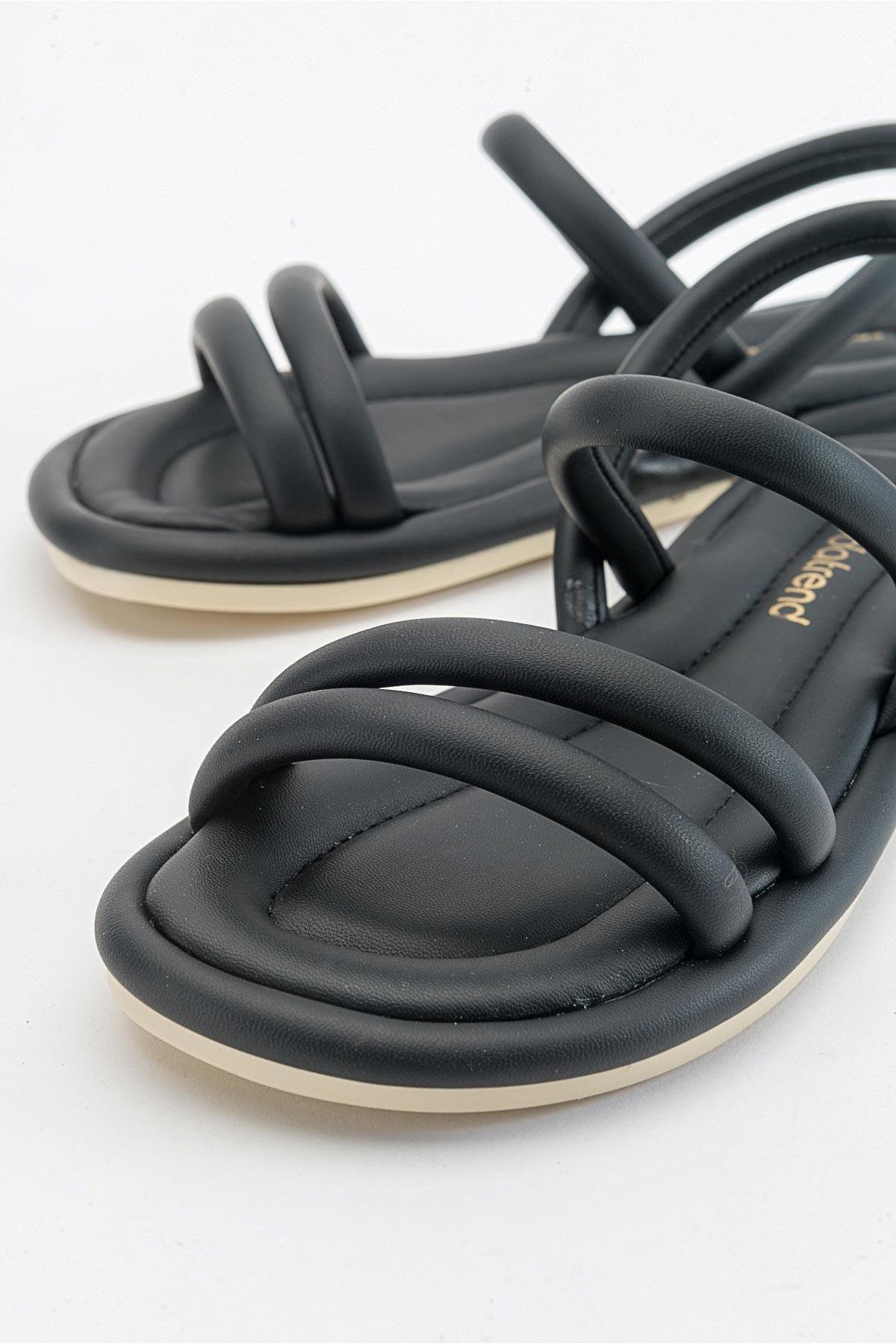 2 Biyeli Kadın Sandalet SİYAH - Görsel 4