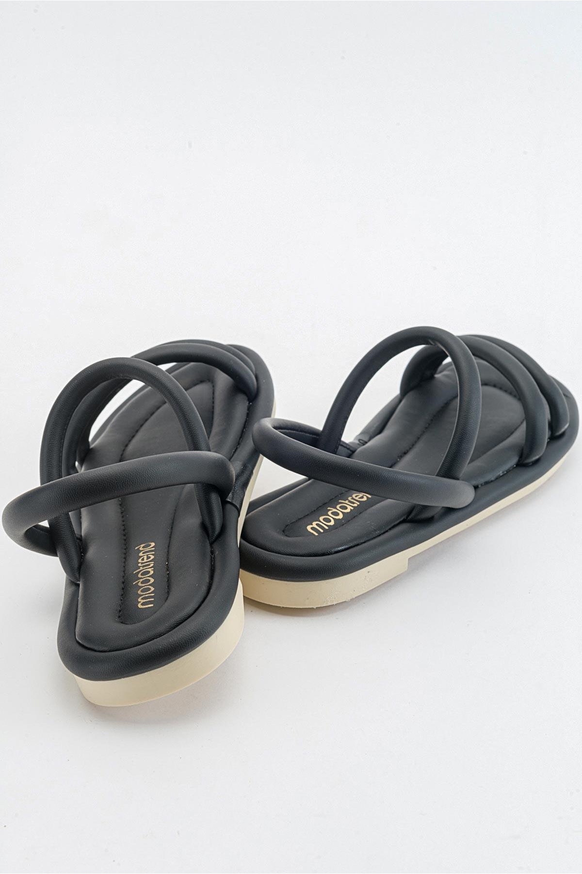 2 Biyeli Kadın Sandalet SİYAH - Görsel 5