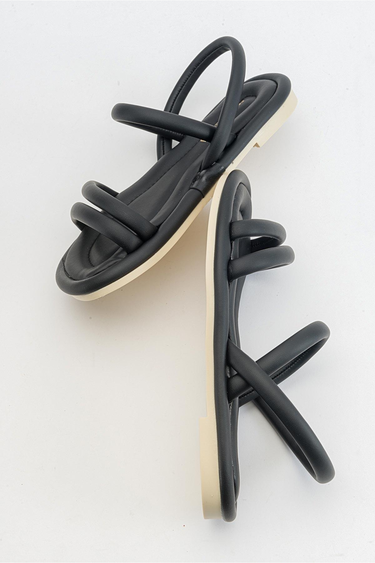 2 Biyeli Kadın Sandalet SİYAH - Görsel 7