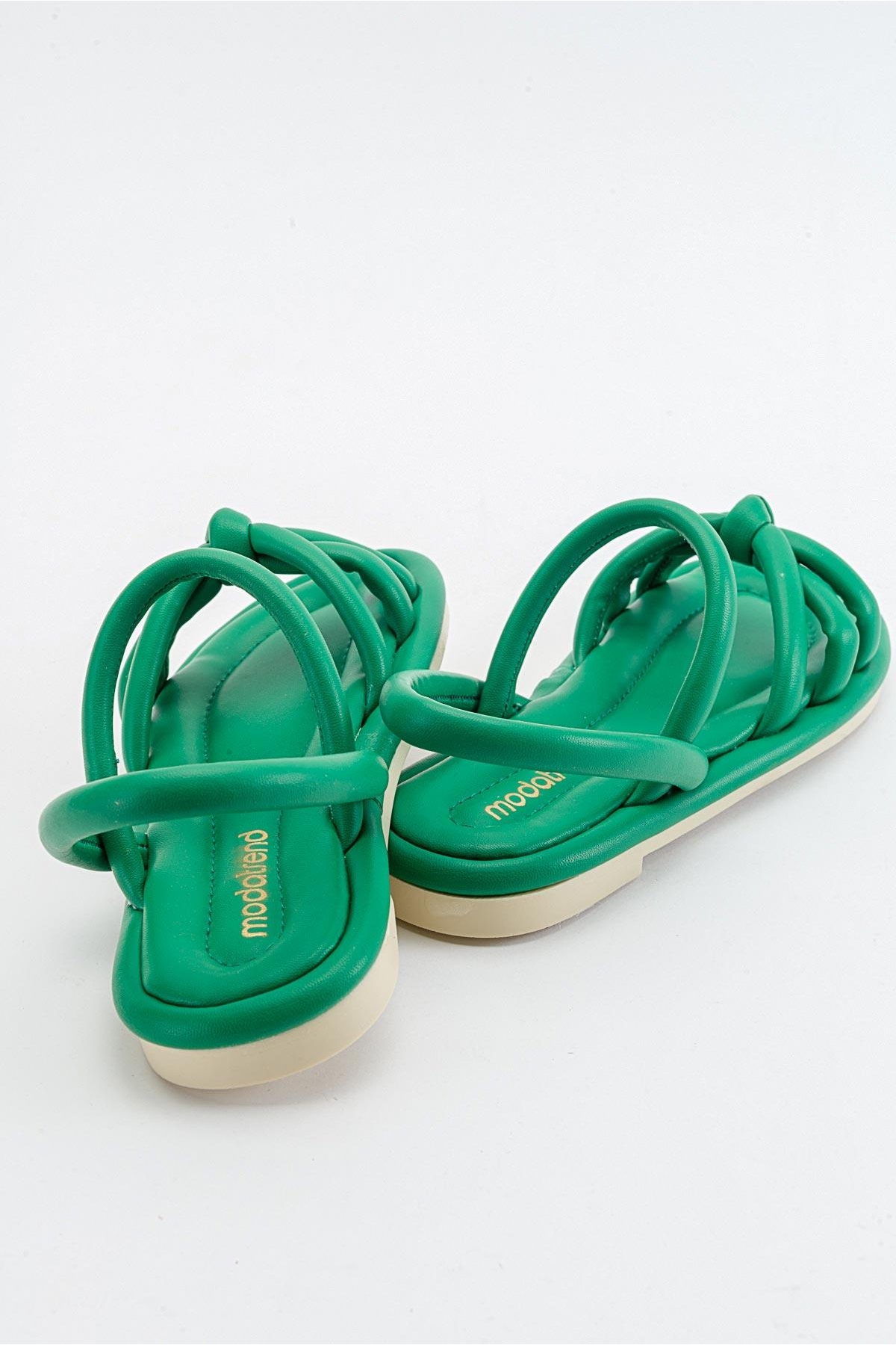 Tek Biyeli Boğumlu Kadın Sandalet ÇİMEN YEŞİLİ - Görsel 5