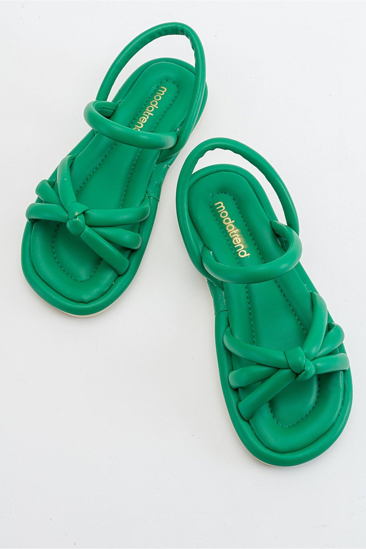 Tek Biyeli Boğumlu Kadın Sandalet ÇİMEN YEŞİLİ - Görsel 6