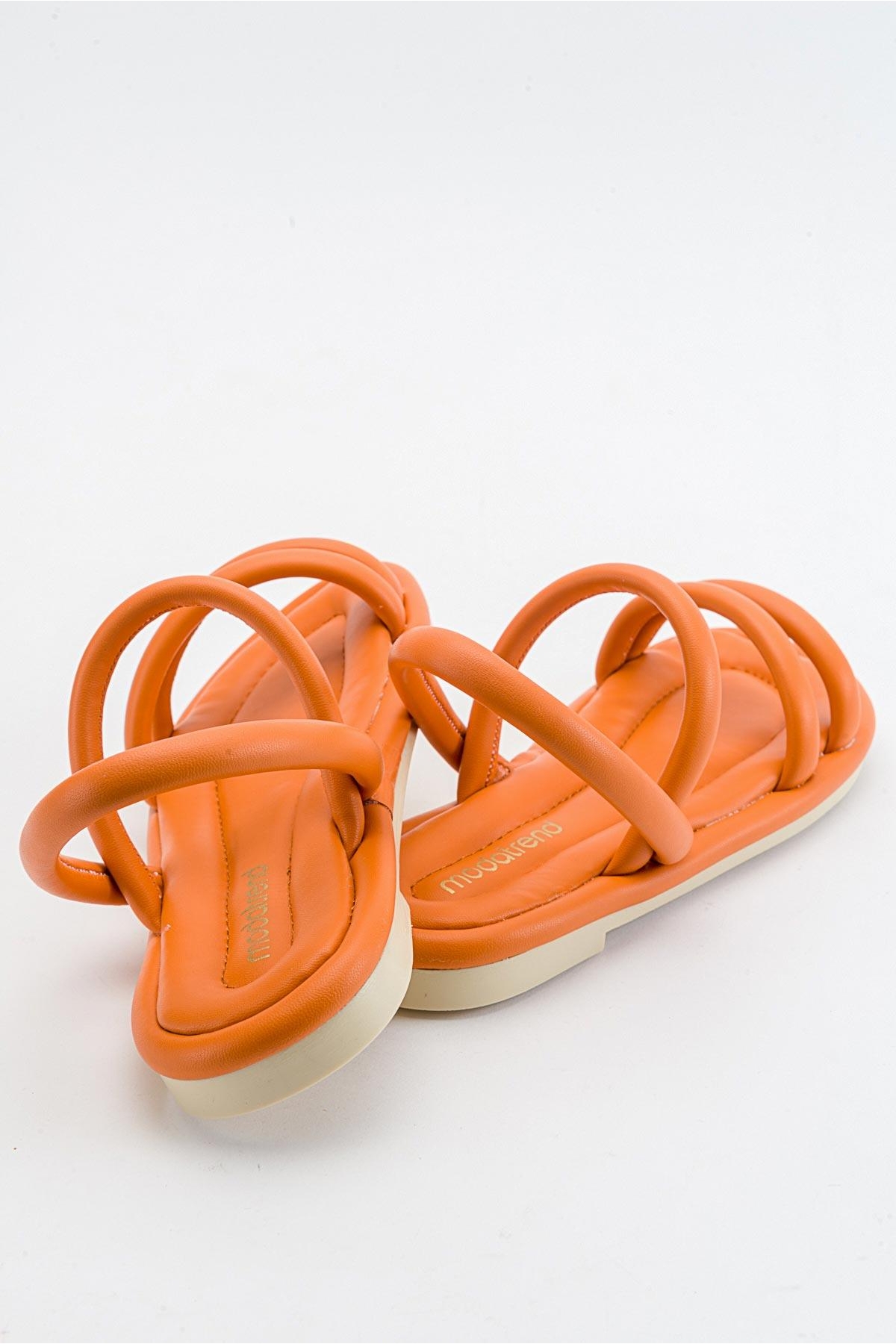 2 Biyeli Kadın Sandalet TURUNCU - Görsel 5