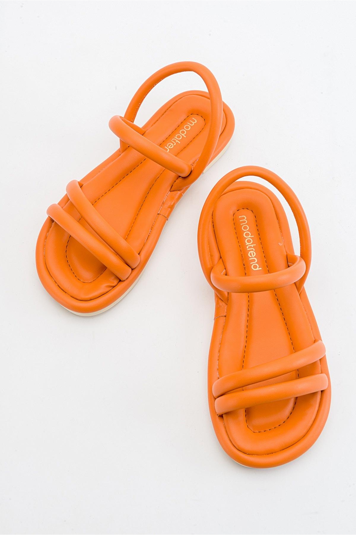 2 Biyeli Kadın Sandalet TURUNCU - Görsel 6