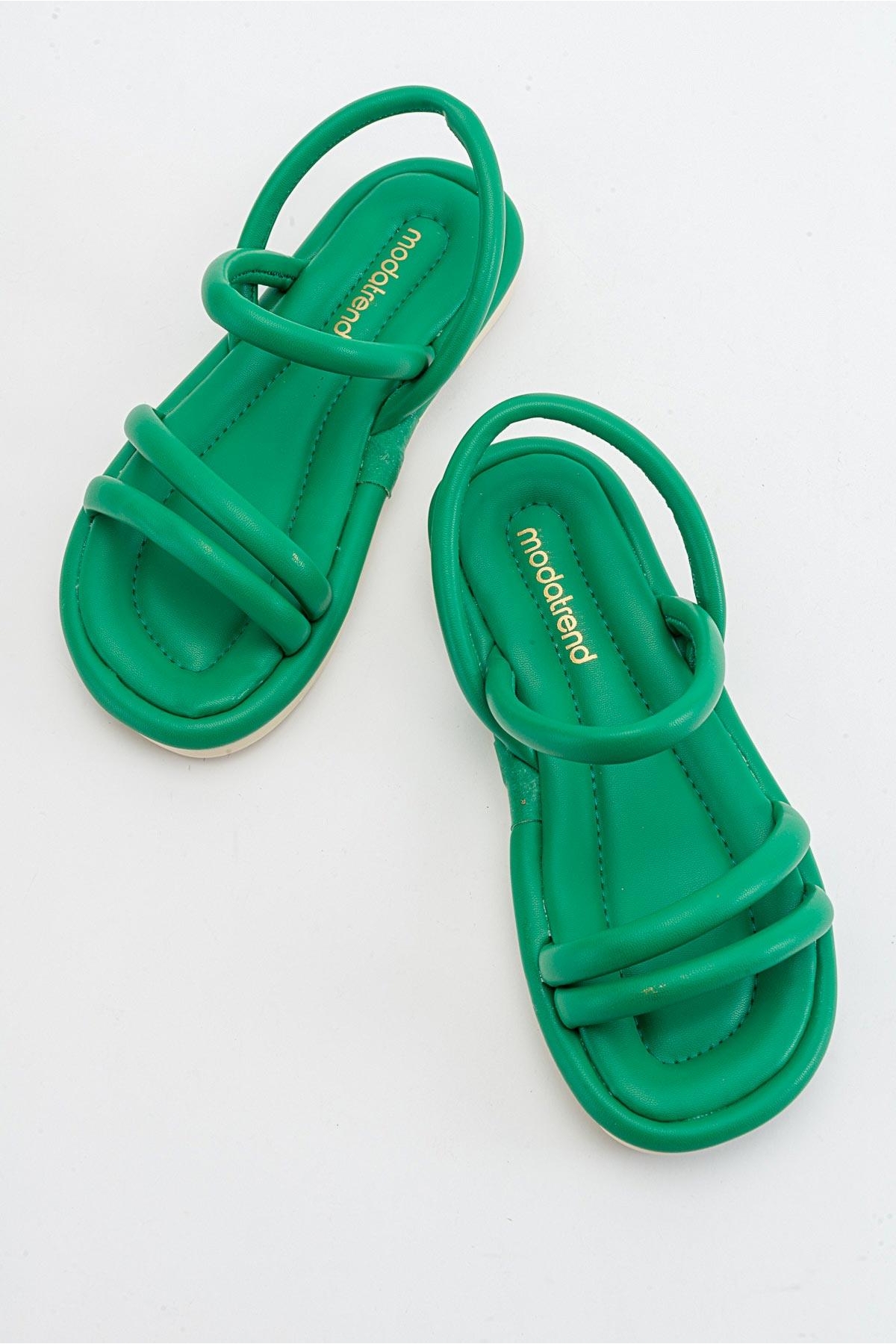 2 Biyeli Kadın Sandalet ÇİMEN YEŞİLİ - Görsel 6