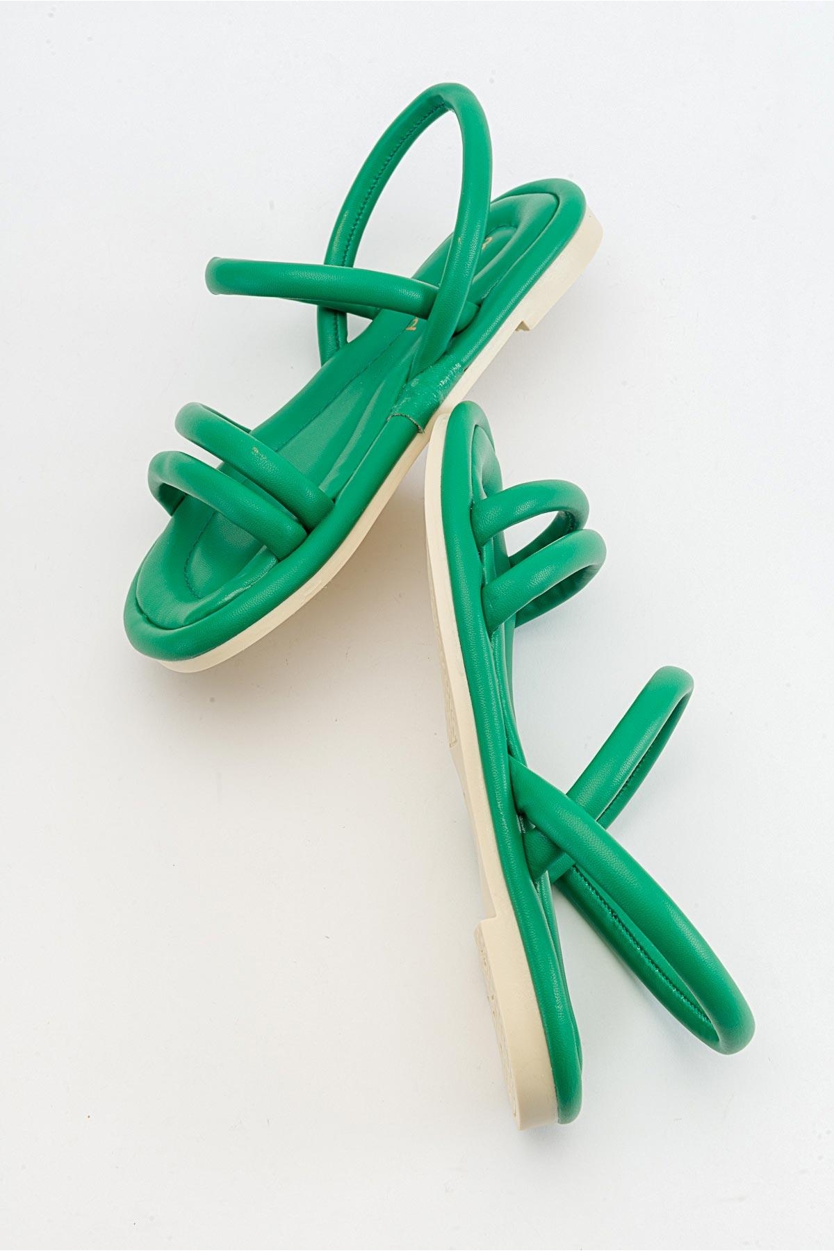 2 Biyeli Kadın Sandalet ÇİMEN YEŞİLİ - Görsel 7