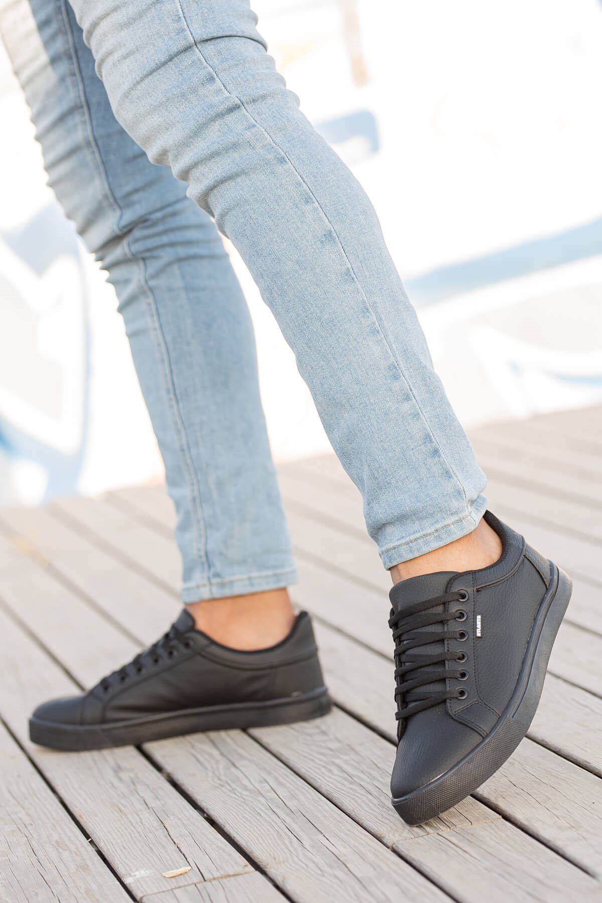 Erkek Spor Ayakkabı SİYAH SİYAH - Görsel 2