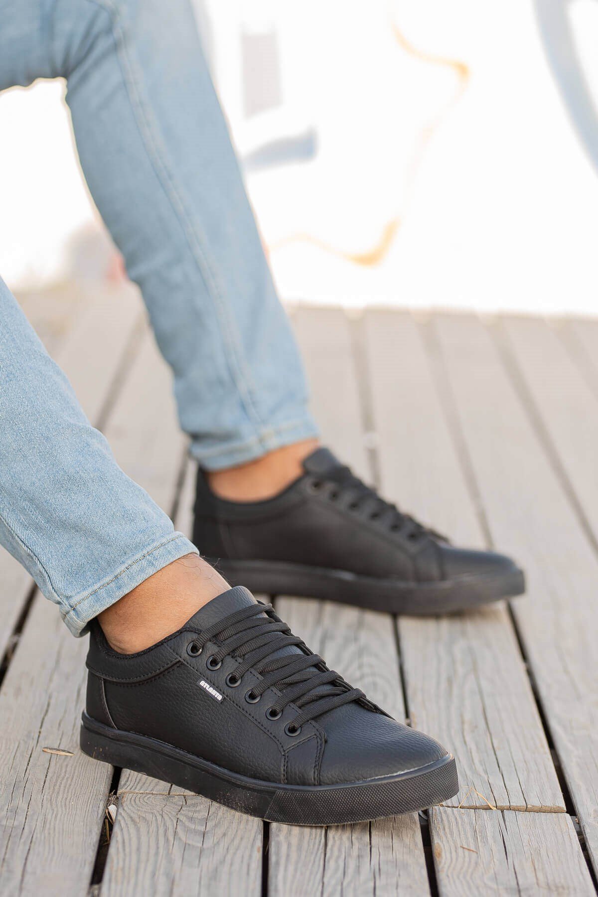 Erkek Spor Ayakkabı SİYAH SİYAH - Görsel 3