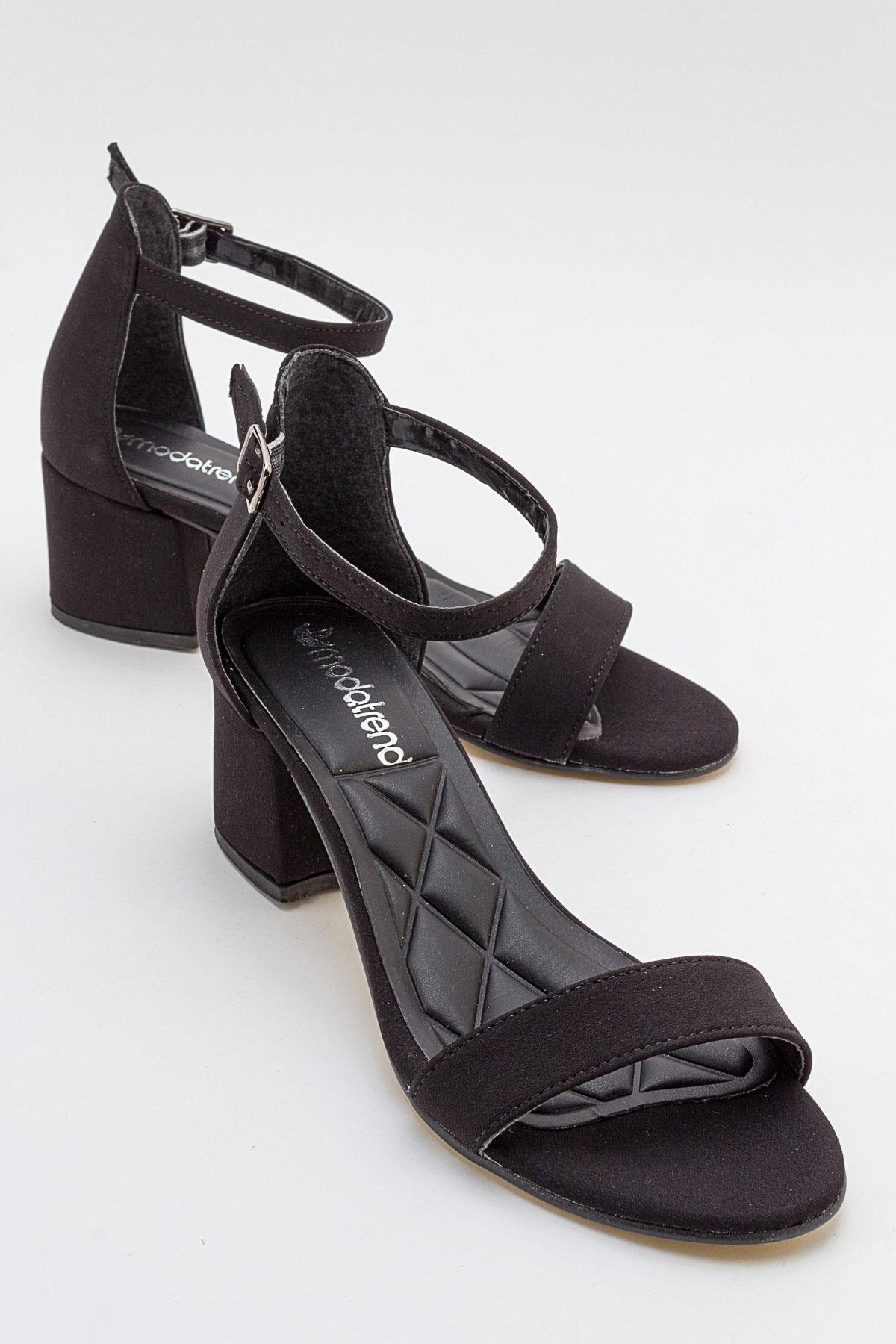 Kadın Tek Bantlı Topuklu Sandalet SİYAH ZRA - Görsel 2