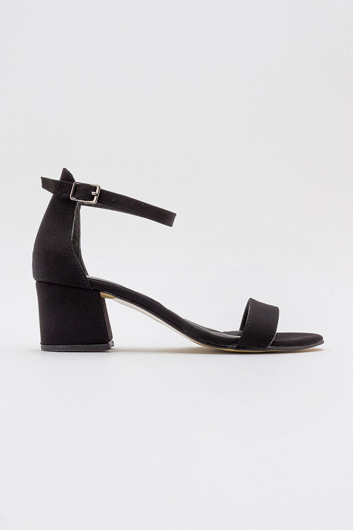 Kadın Tek Bantlı Topuklu Sandalet SİYAH ZRA - Görsel 3