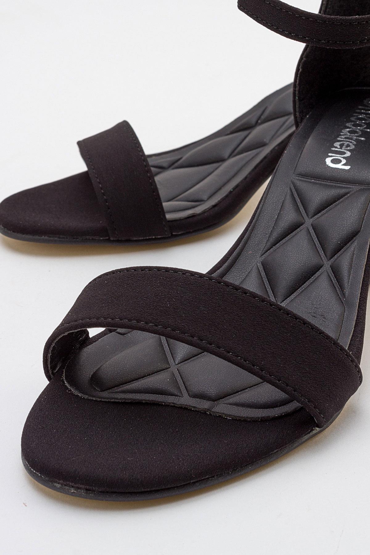 Kadın Tek Bantlı Topuklu Sandalet SİYAH ZRA - Görsel 4