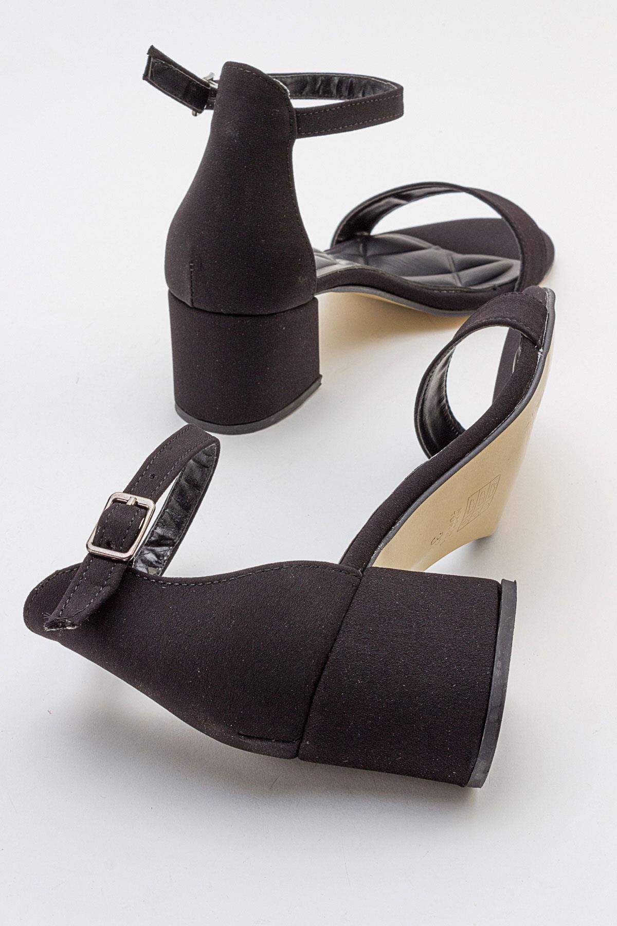 Kadın Tek Bantlı Topuklu Sandalet SİYAH ZRA - Görsel 5