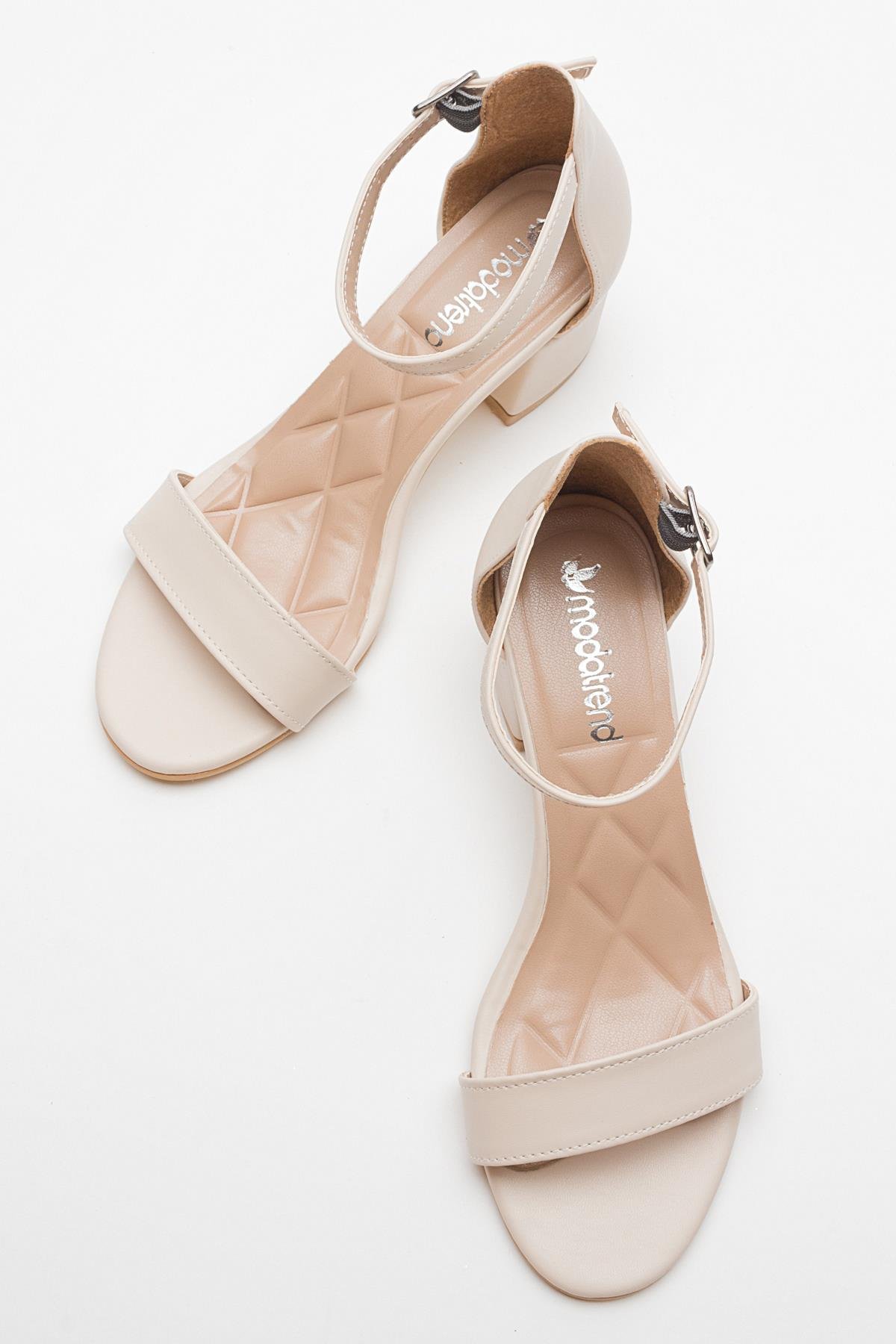 Kadın Tek Bantlı Topuklu Sandalet TEN CİLT - Görsel 6