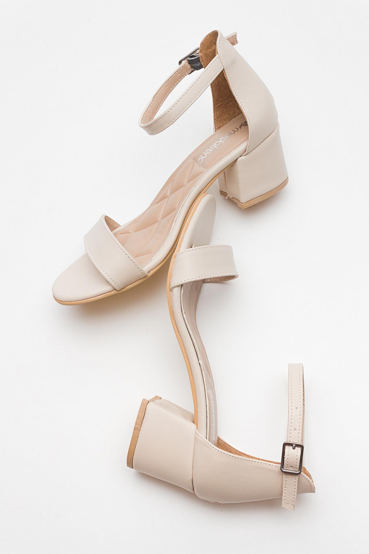 Kadın Tek Bantlı Topuklu Sandalet TEN CİLT - Görsel 7