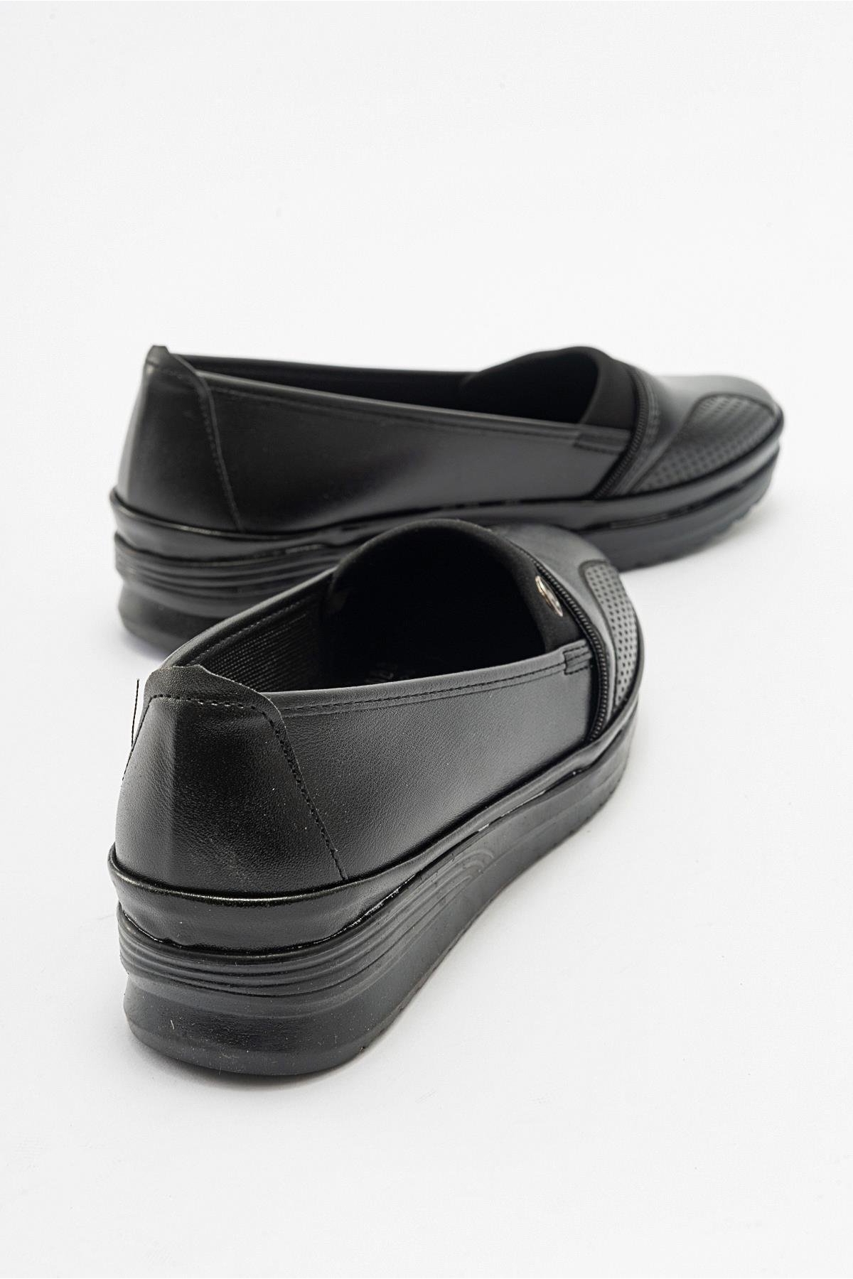 Kaydırmaz Kadın Günlük Ayakkabı SİYAH CİLT SİYAH - Görsel 5