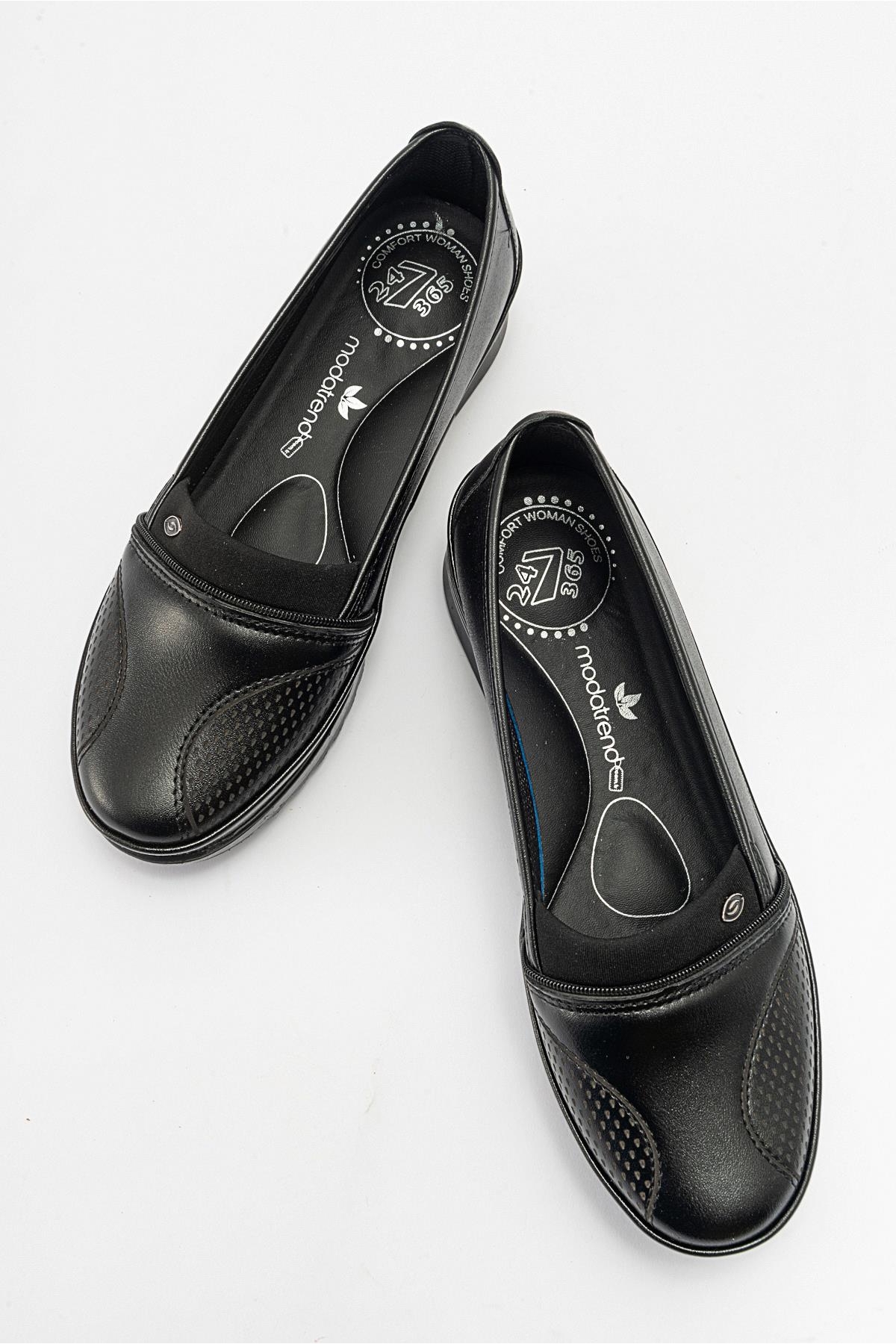 Kaydırmaz Kadın Günlük Ayakkabı SİYAH CİLT SİYAH - Görsel 6