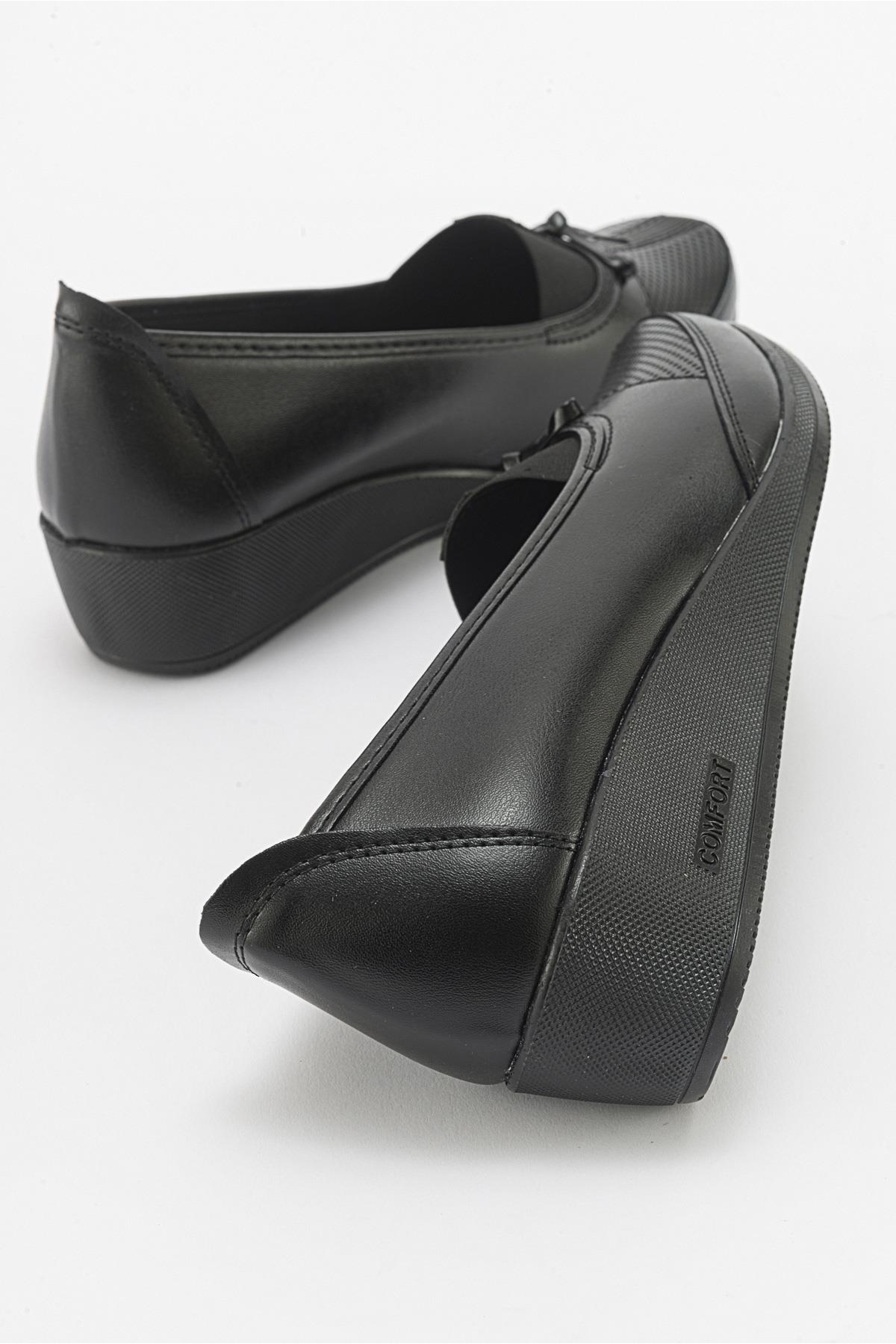 Kaydırmaz Kadın Günlük Ayakkabı SİYAH CİLT SİYAH - Görsel 5