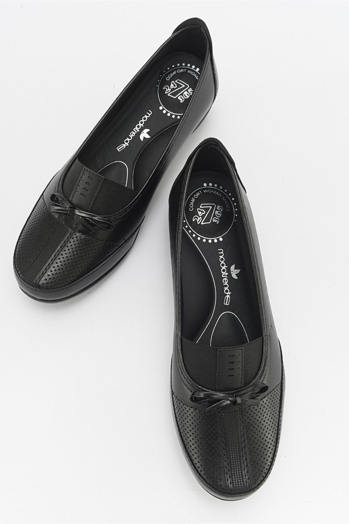 Kaydırmaz Kadın Günlük Ayakkabı SİYAH CİLT SİYAH - Görsel 6