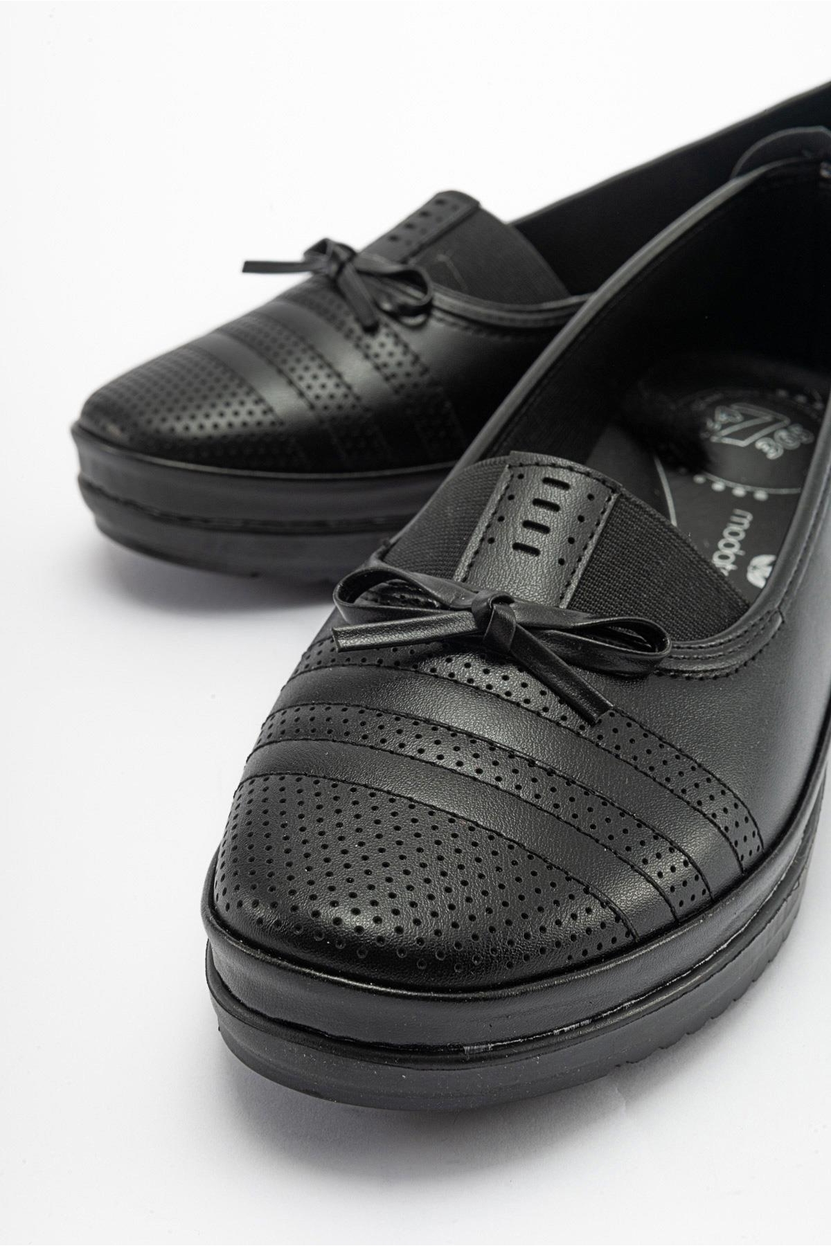 Kaydırmaz Kadın Ayakkabı SİYAH CİLT SİYAH - Görsel 4