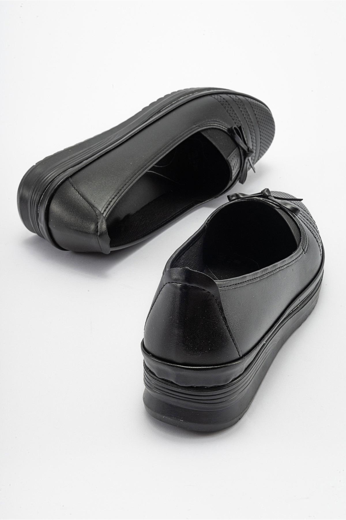 Kaydırmaz Kadın Ayakkabı SİYAH CİLT SİYAH - Görsel 5