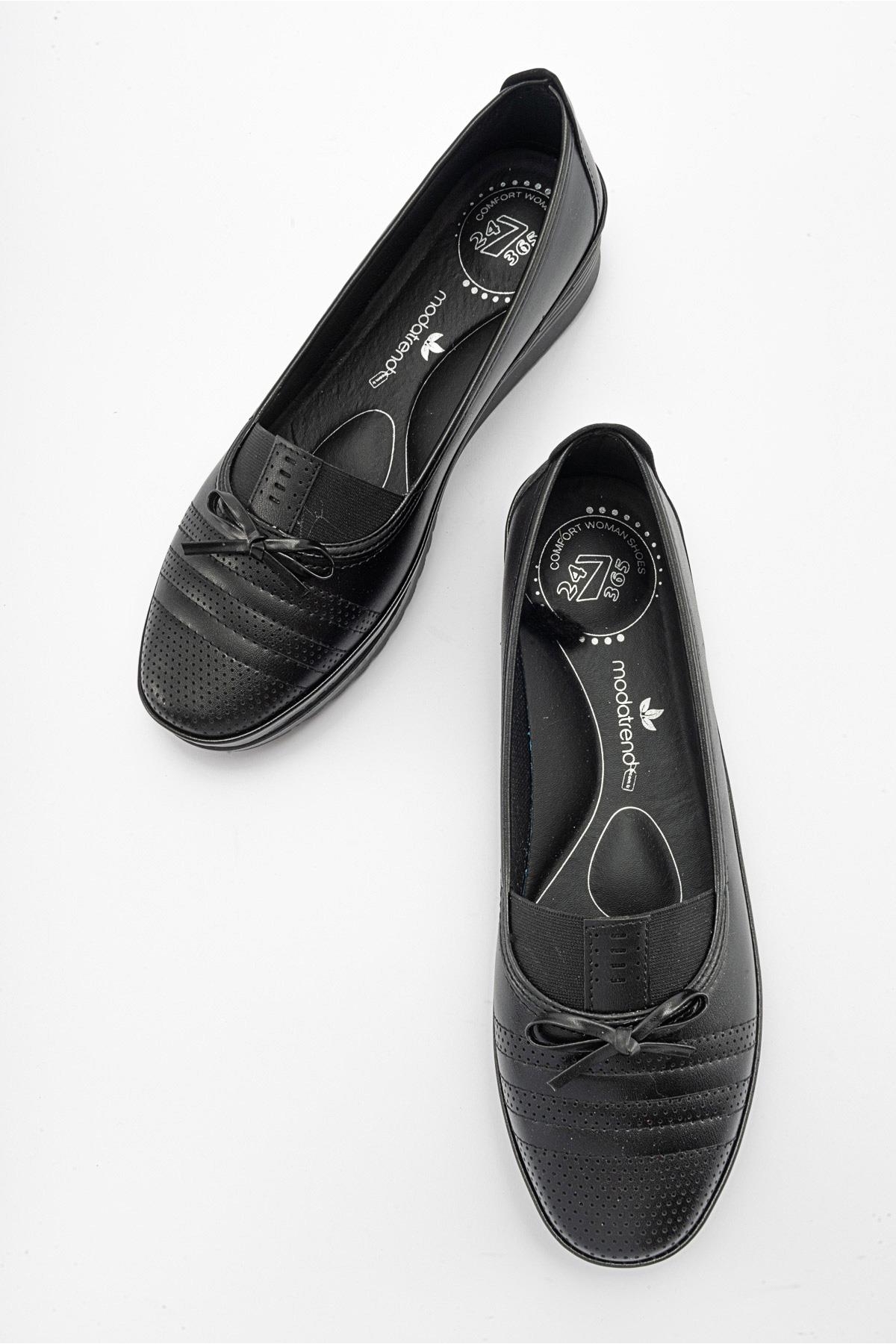 Kaydırmaz Kadın Ayakkabı SİYAH CİLT SİYAH - Görsel 6