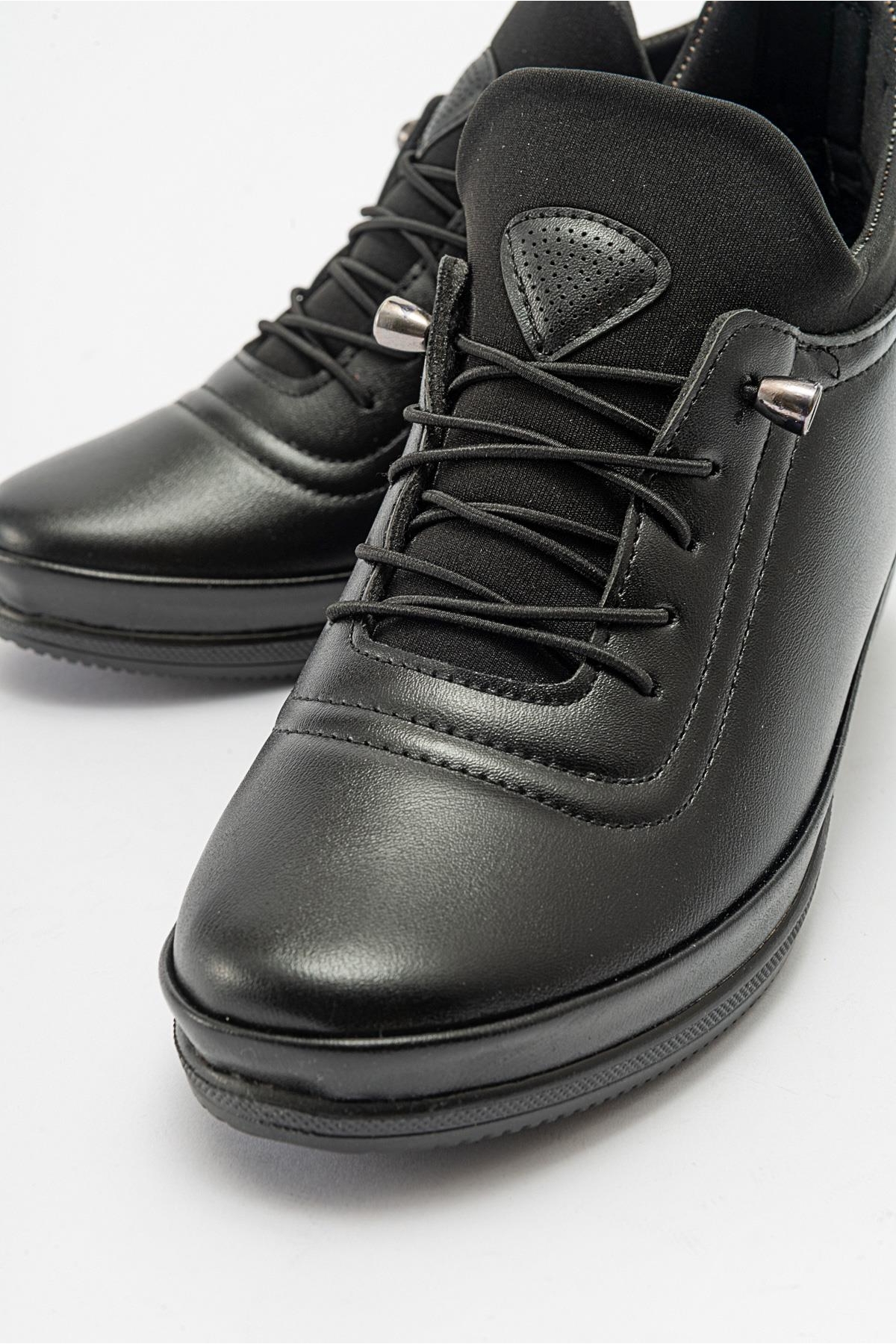 Kaydırmaz Kadın Günlük Ayakkabı SİYAH CİLT SİYAH - Görsel 4