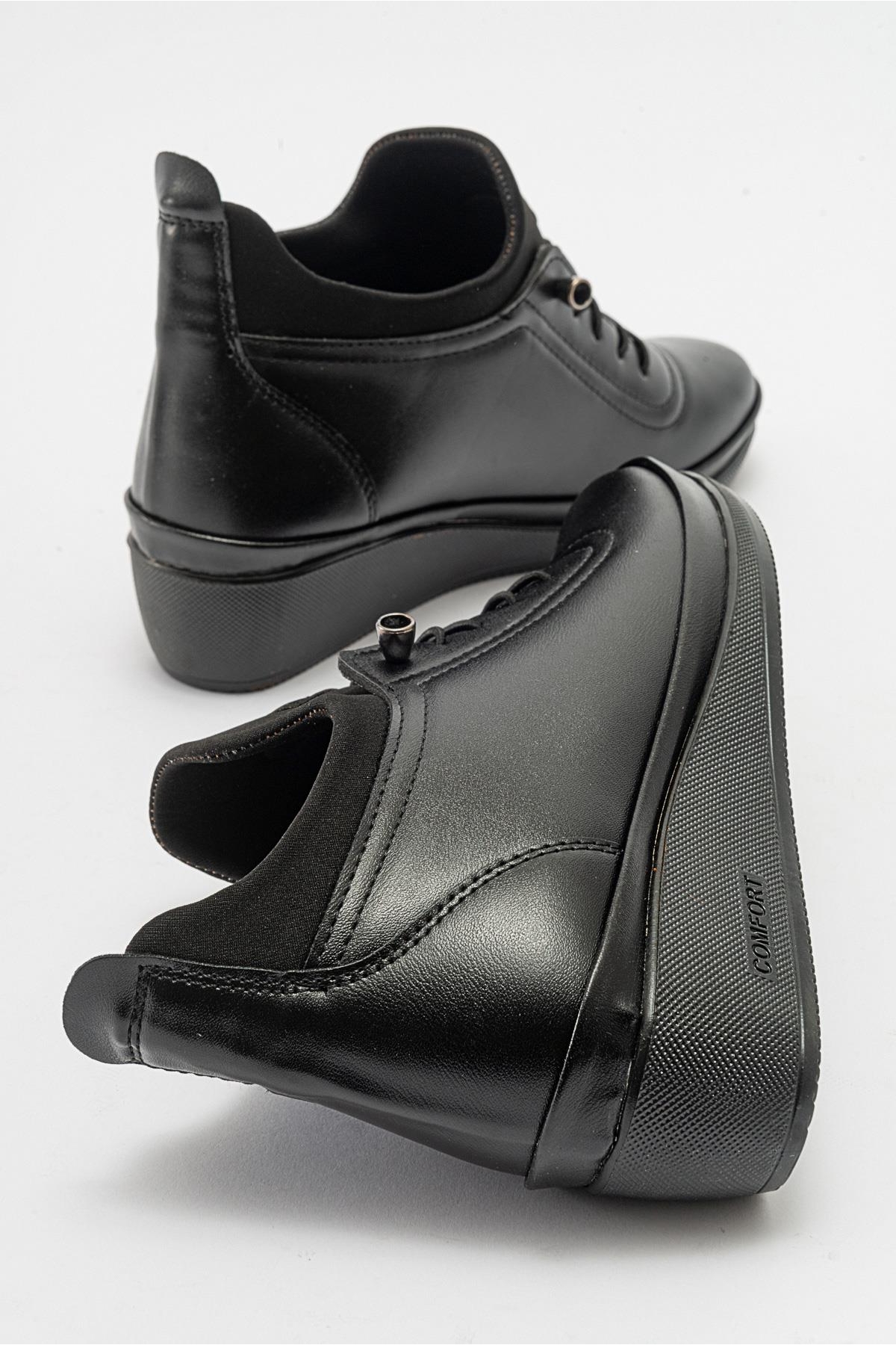 Kaydırmaz Kadın Günlük Ayakkabı SİYAH CİLT SİYAH - Görsel 5