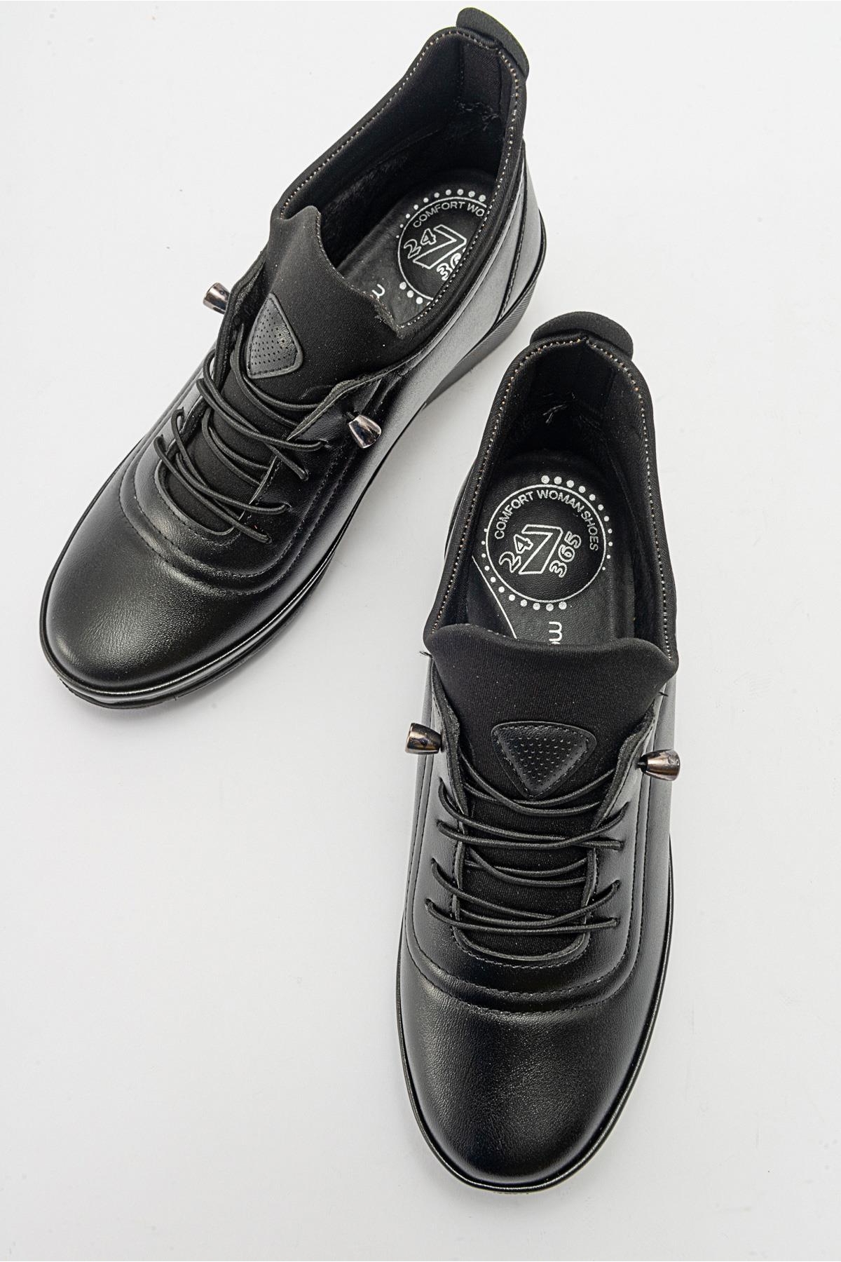 Kaydırmaz Kadın Günlük Ayakkabı SİYAH CİLT SİYAH - Görsel 6