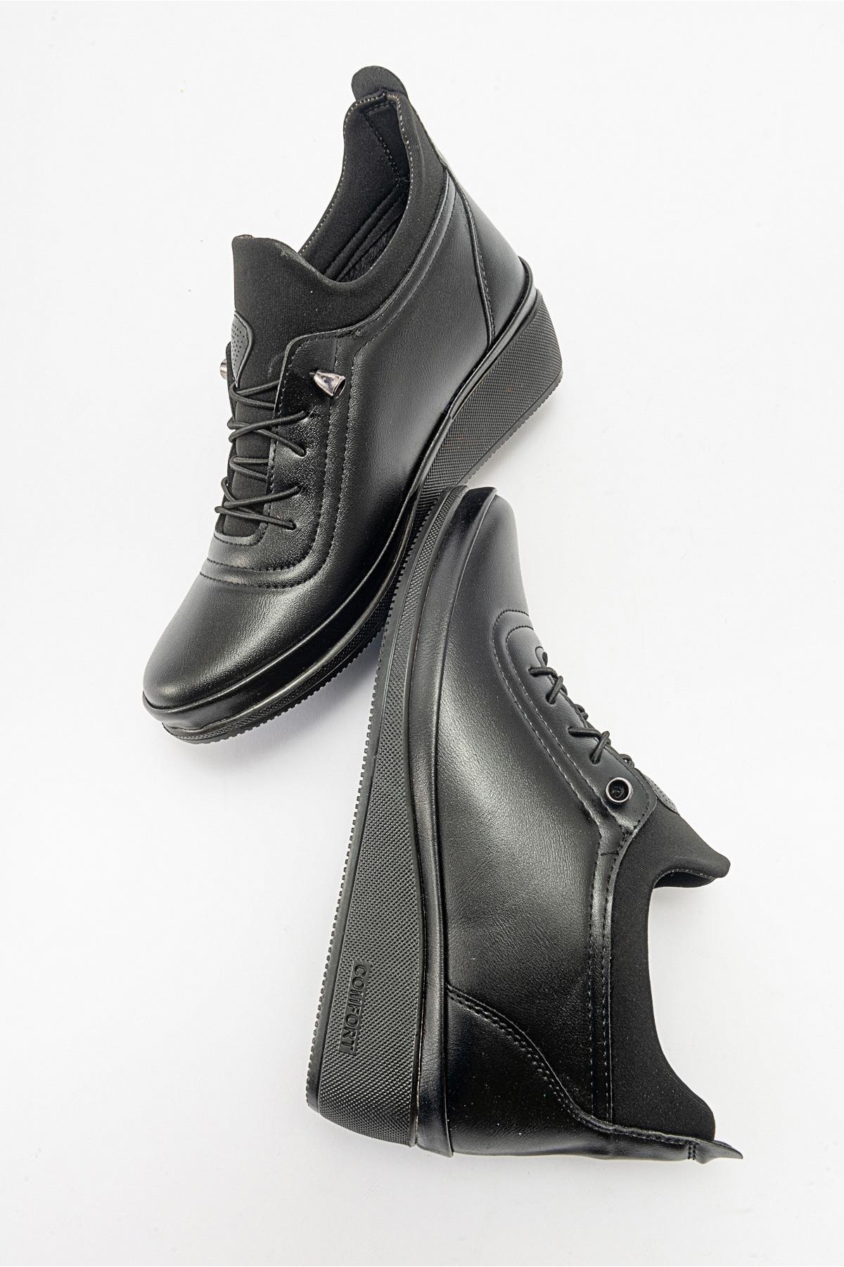 Kaydırmaz Kadın Günlük Ayakkabı SİYAH CİLT SİYAH - Görsel 7