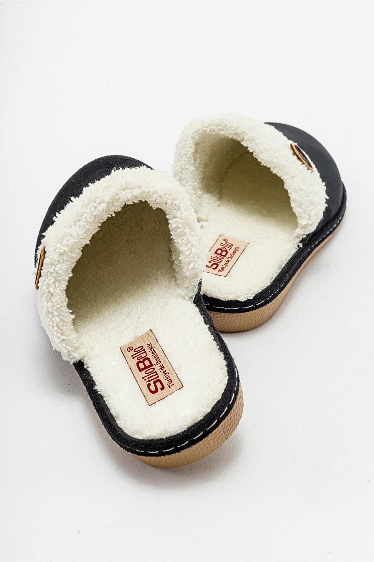 Kaydırmaz Kadın İçi Kürklü Ev Terliği SİYAH - Görsel 5