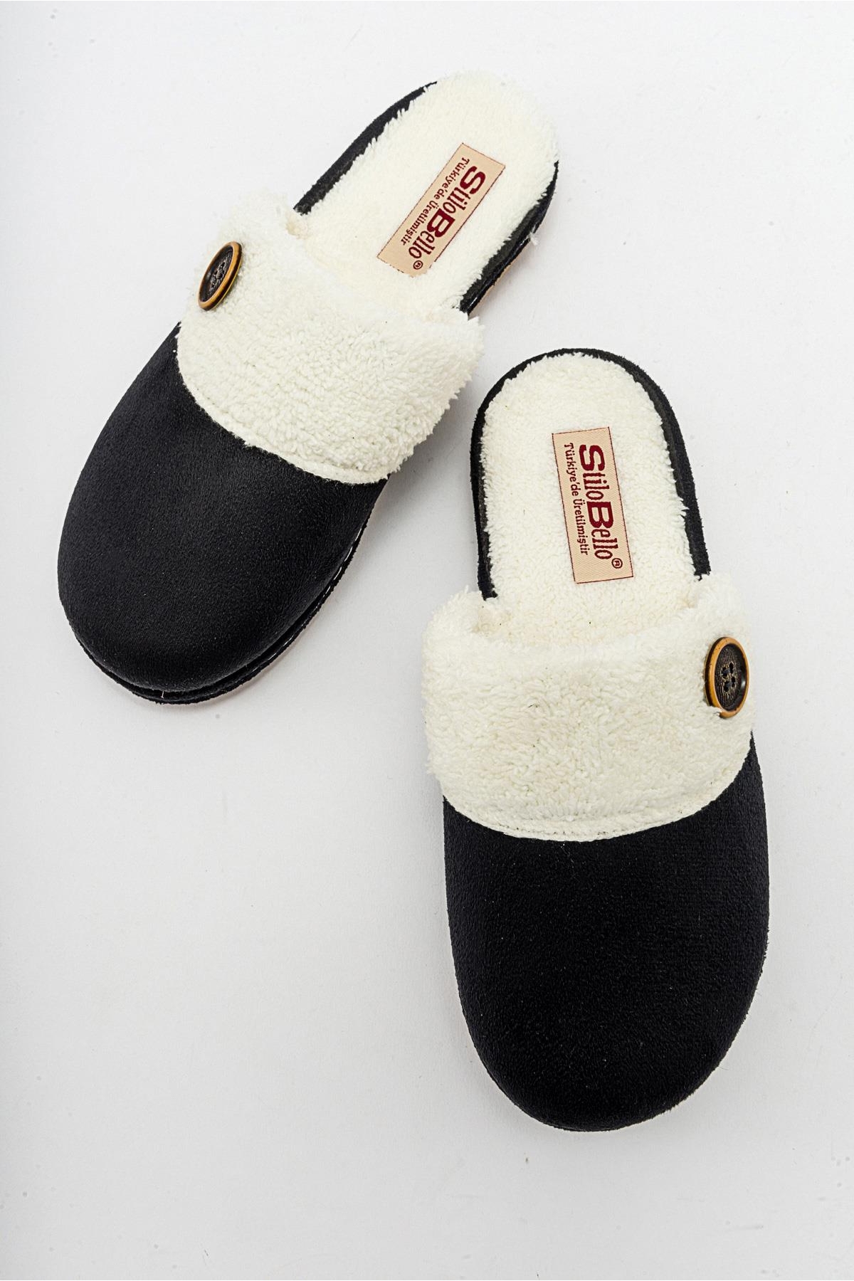 Kaydırmaz Kadın İçi Kürklü Ev Terliği SİYAH - Görsel 6