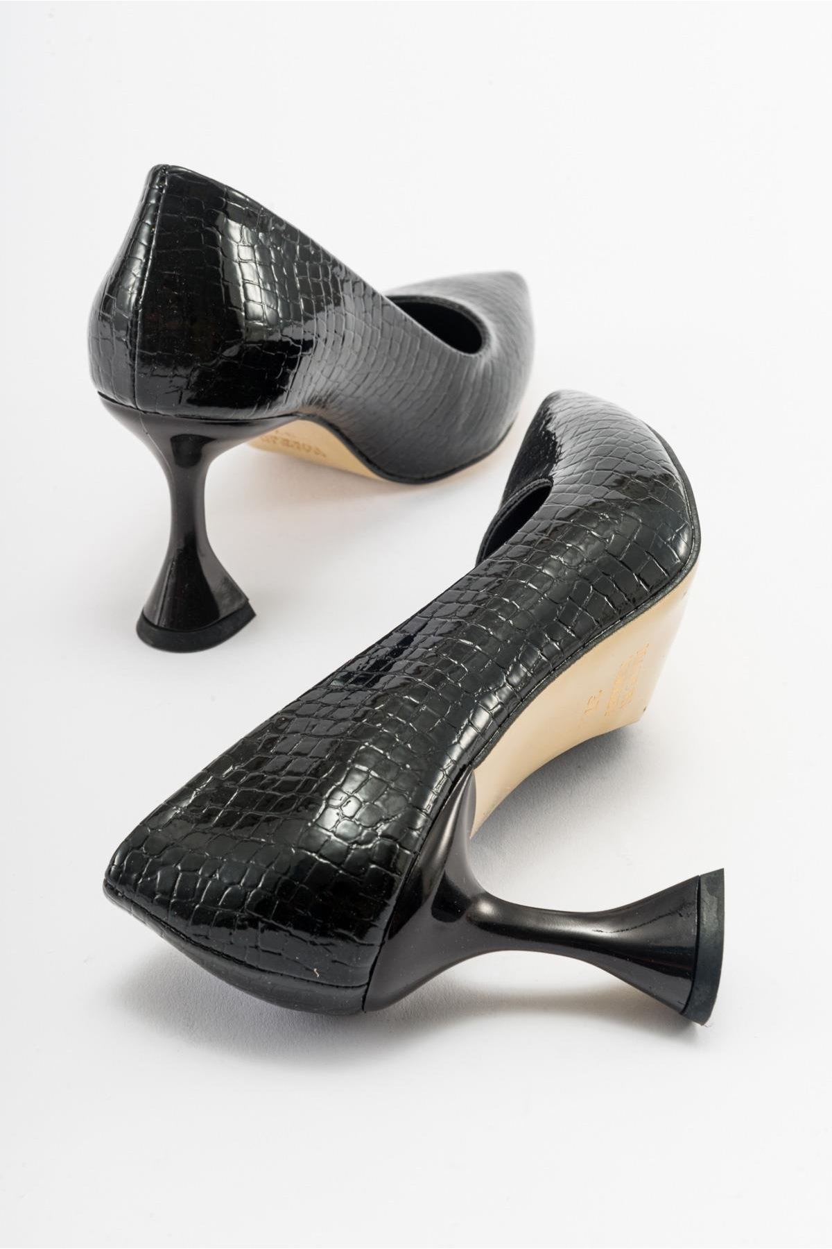 Kadın Stiletto SİYAH KROKO - Görsel 5