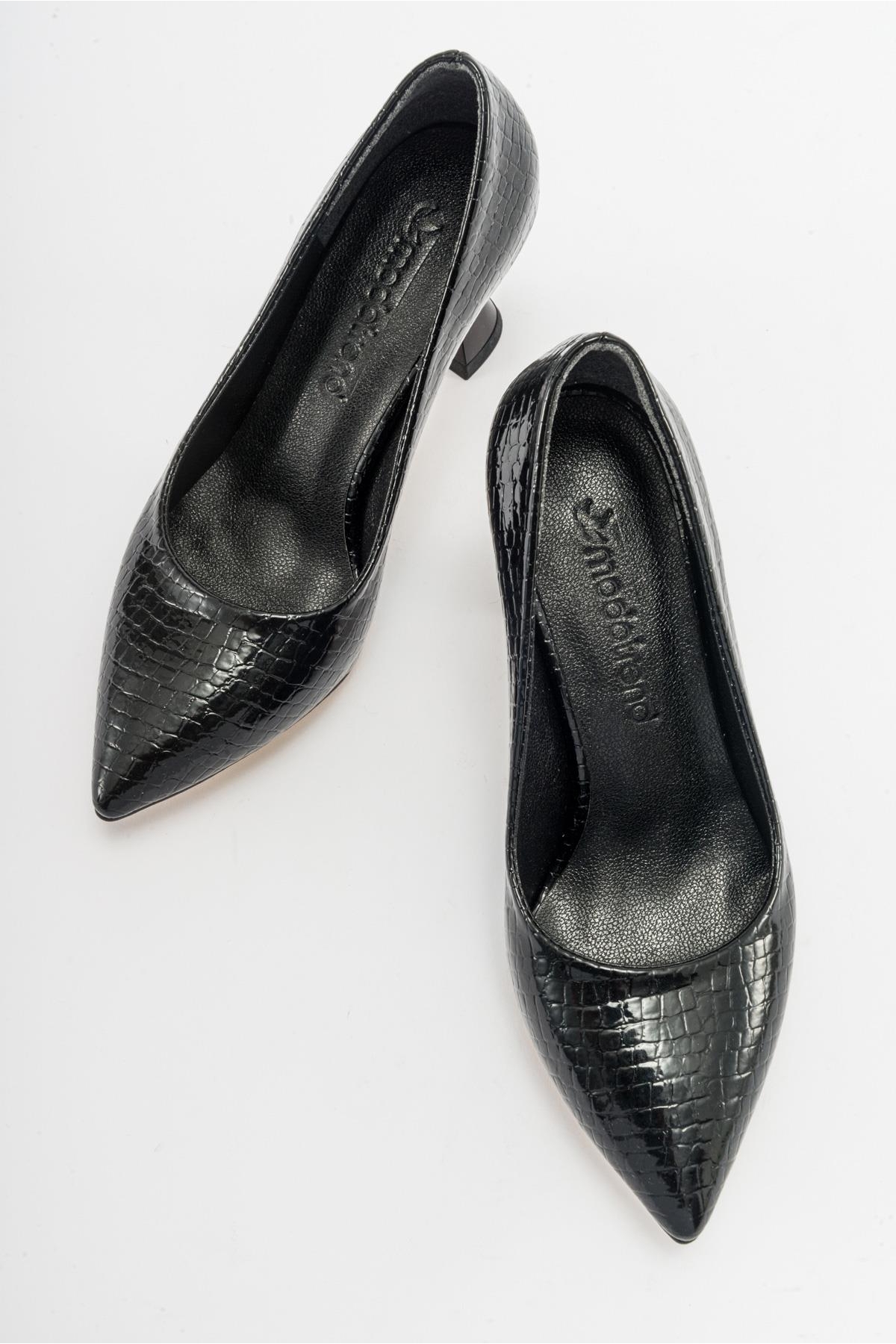 Kadın Stiletto SİYAH KROKO - Görsel 6