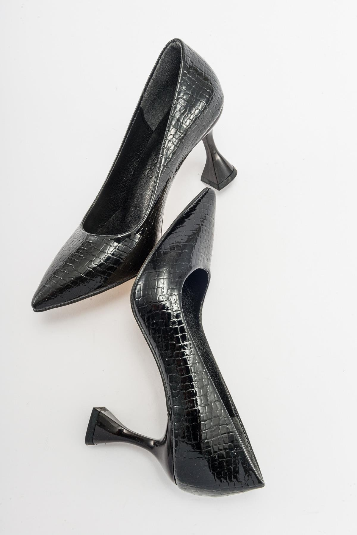Kadın Stiletto SİYAH KROKO - Görsel 7