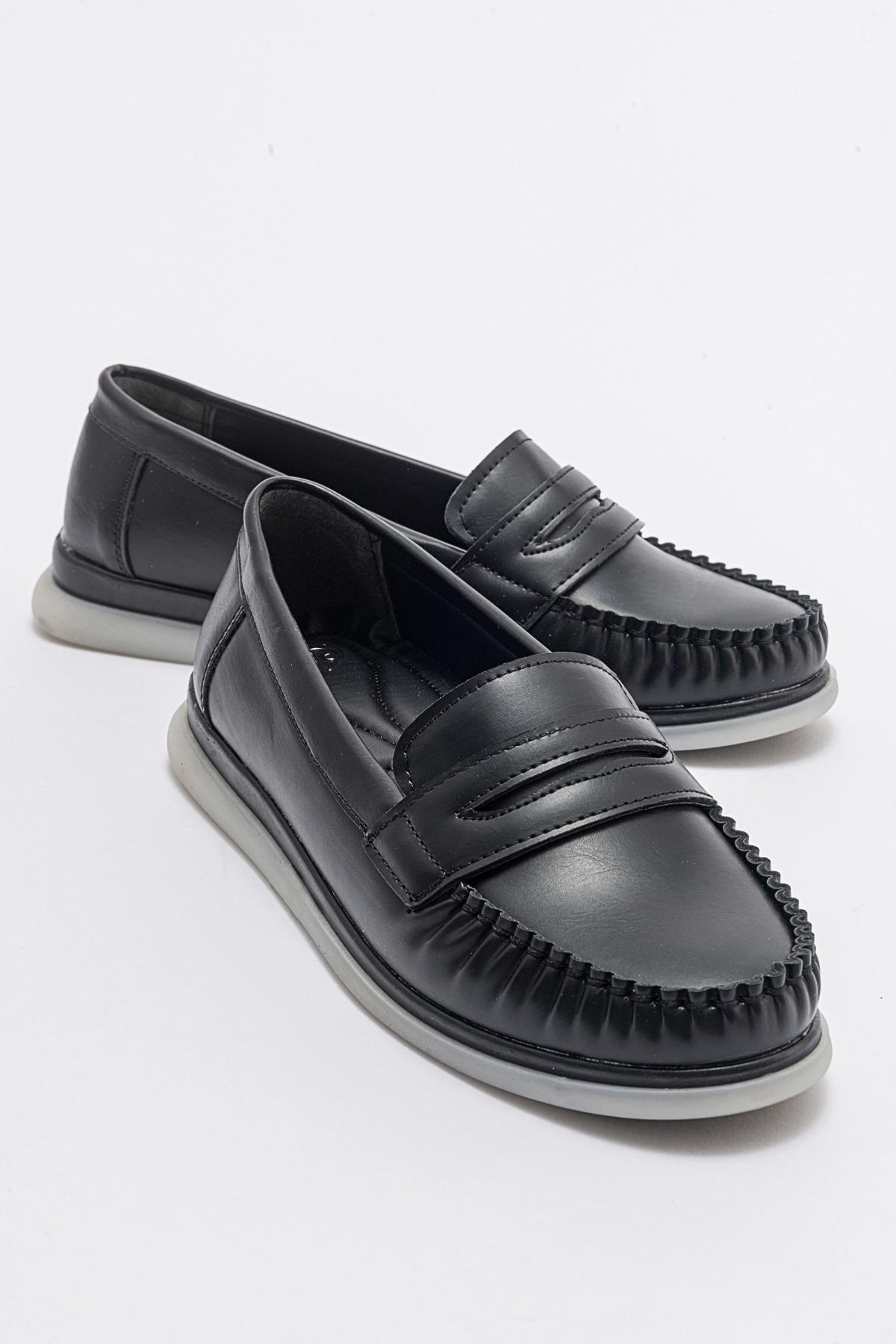 Kaydırmaz Sade Kadın Ayakkabı SİYAH CİLT - Görsel 2