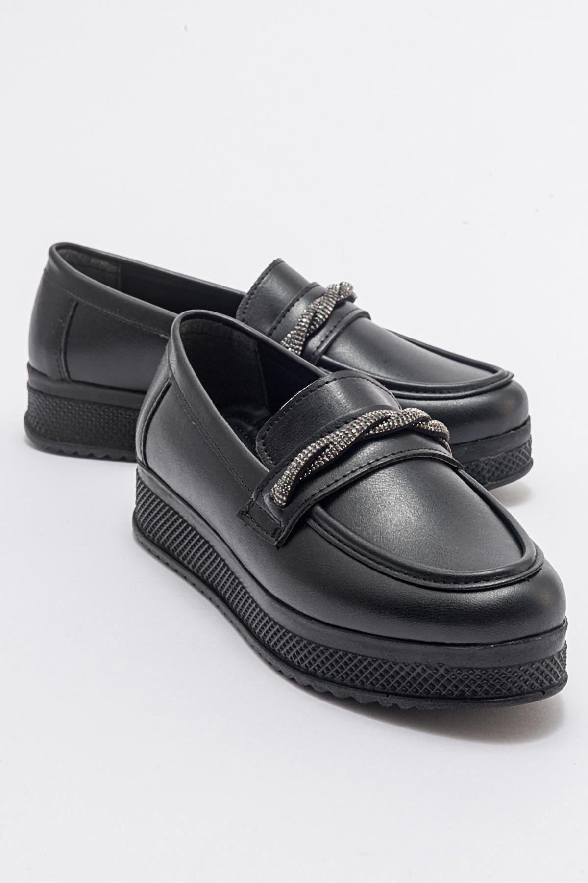 Kadın Taşlı Ayakkabı SİYAH CİLT - Görsel 2