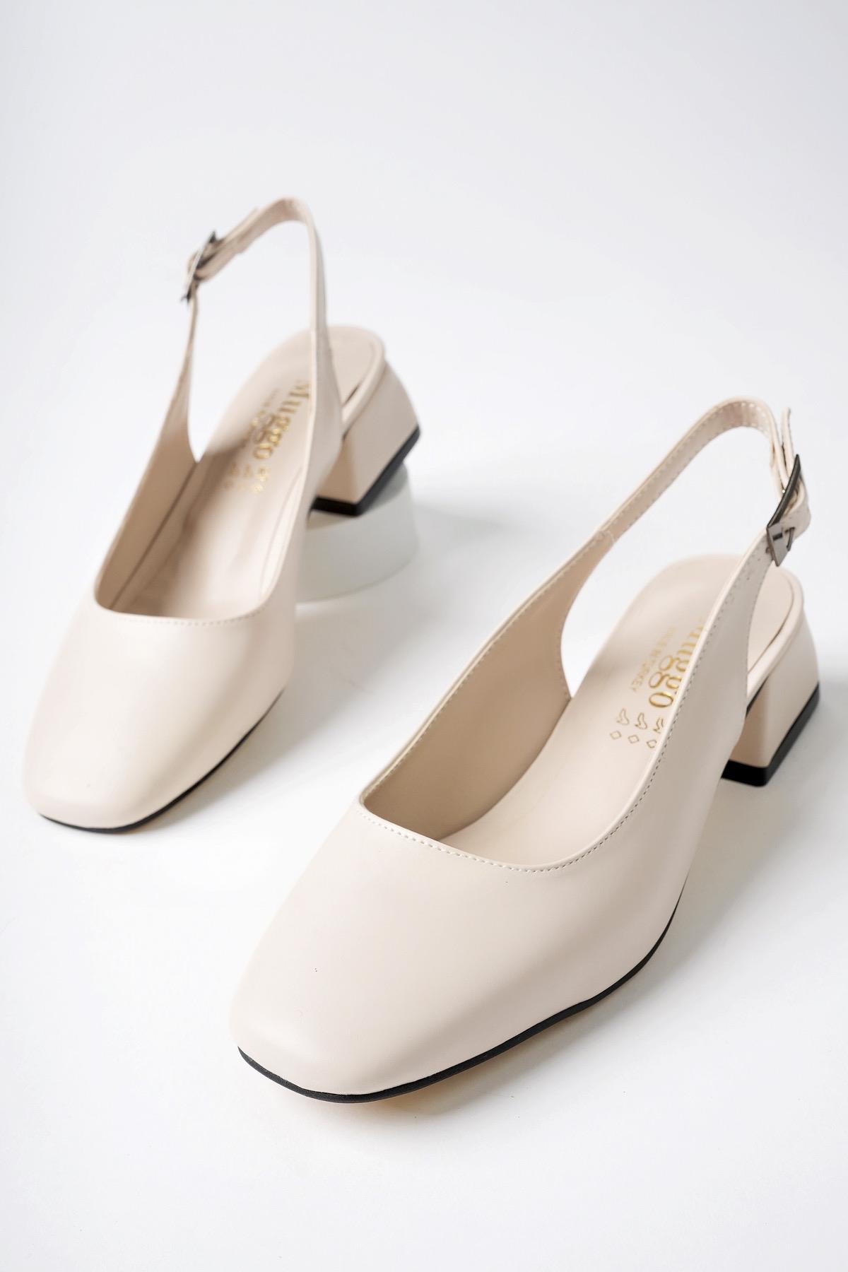 LOİS Garantili Arkası Açık Kare Burunlu Kadın Kısa Topuklu Ayakkabı - Görsel 3