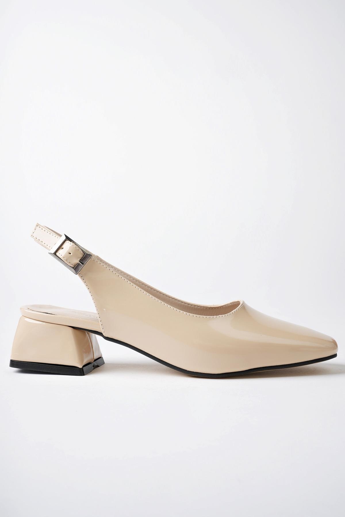 LOİS Garantili Arkası Açık Kare Burunlu Kadın Kısa Topuklu Ayakkabı - Görsel 4