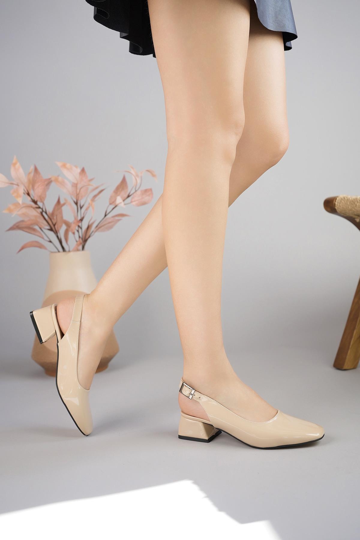 LOİS Garantili Arkası Açık Kare Burunlu Kadın Kısa Topuklu Ayakkabı - Görsel 7