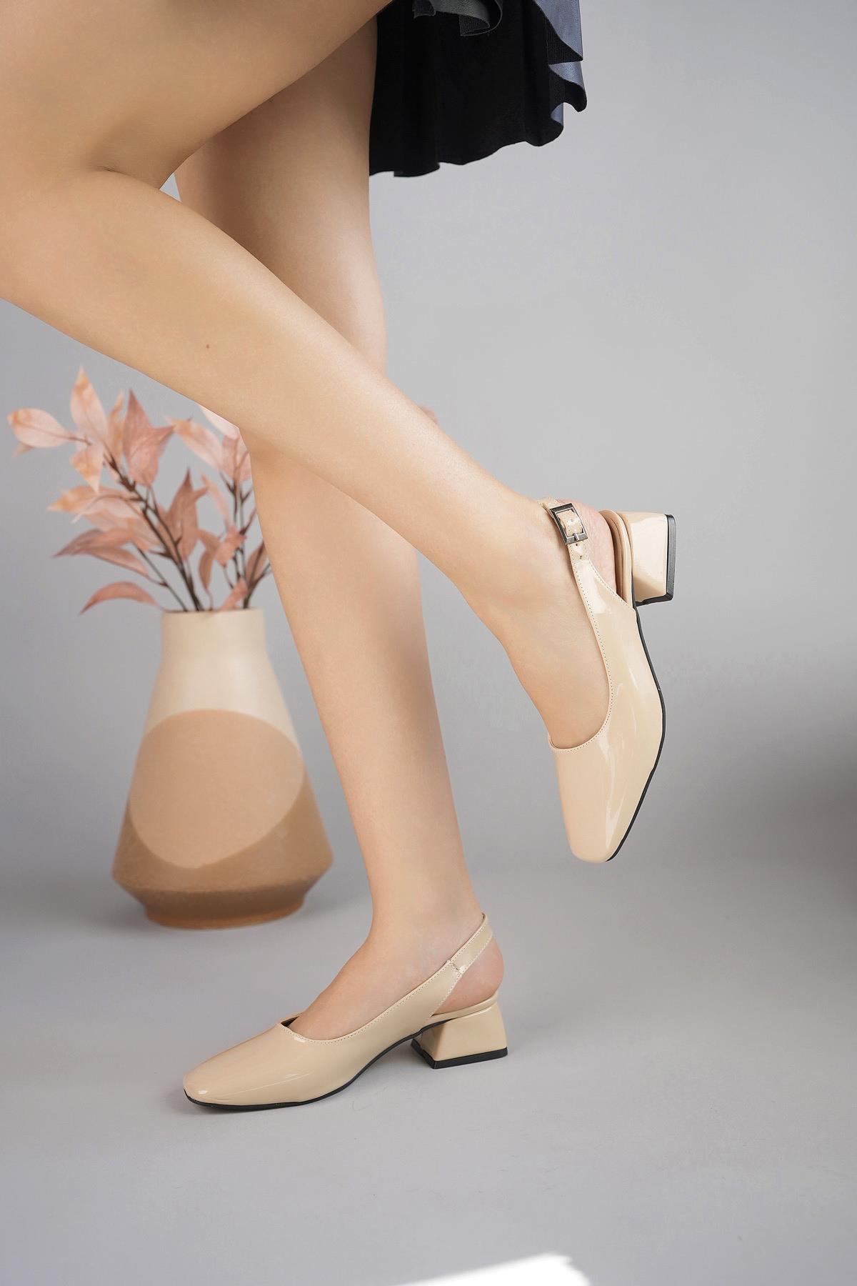 LOİS Garantili Arkası Açık Kare Burunlu Kadın Kısa Topuklu Ayakkabı - Görsel 8