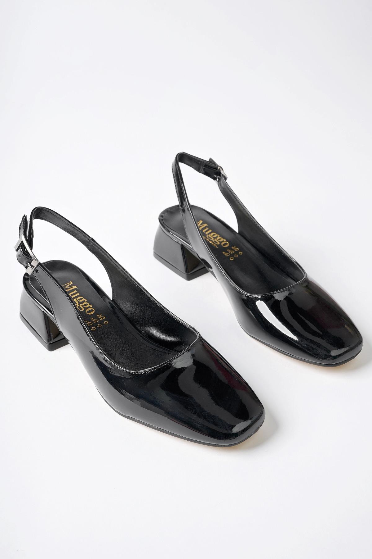 LOİS Garantili Arkası Açık Kare Burunlu Kadın Kısa Topuklu Ayakkabı - Görsel 4