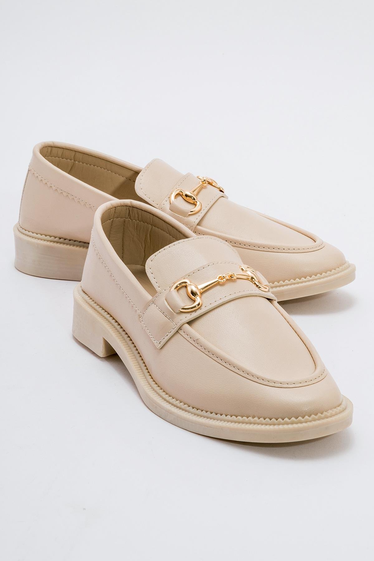 Kaydırmaz Tokalı Kadın Ayakkabı TEN CİLT - Görsel 2