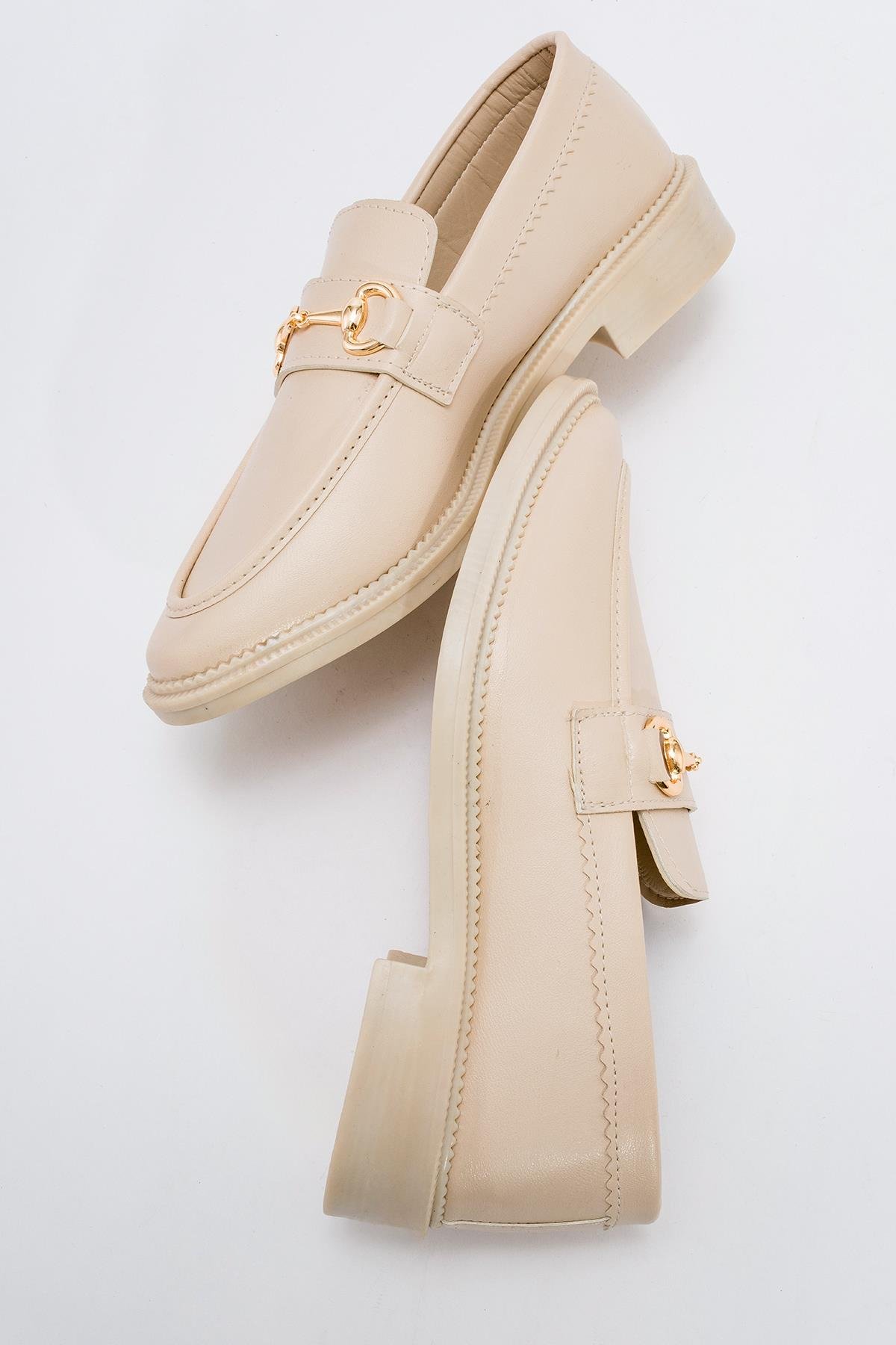 Kaydırmaz Tokalı Kadın Ayakkabı TEN CİLT - Görsel 7